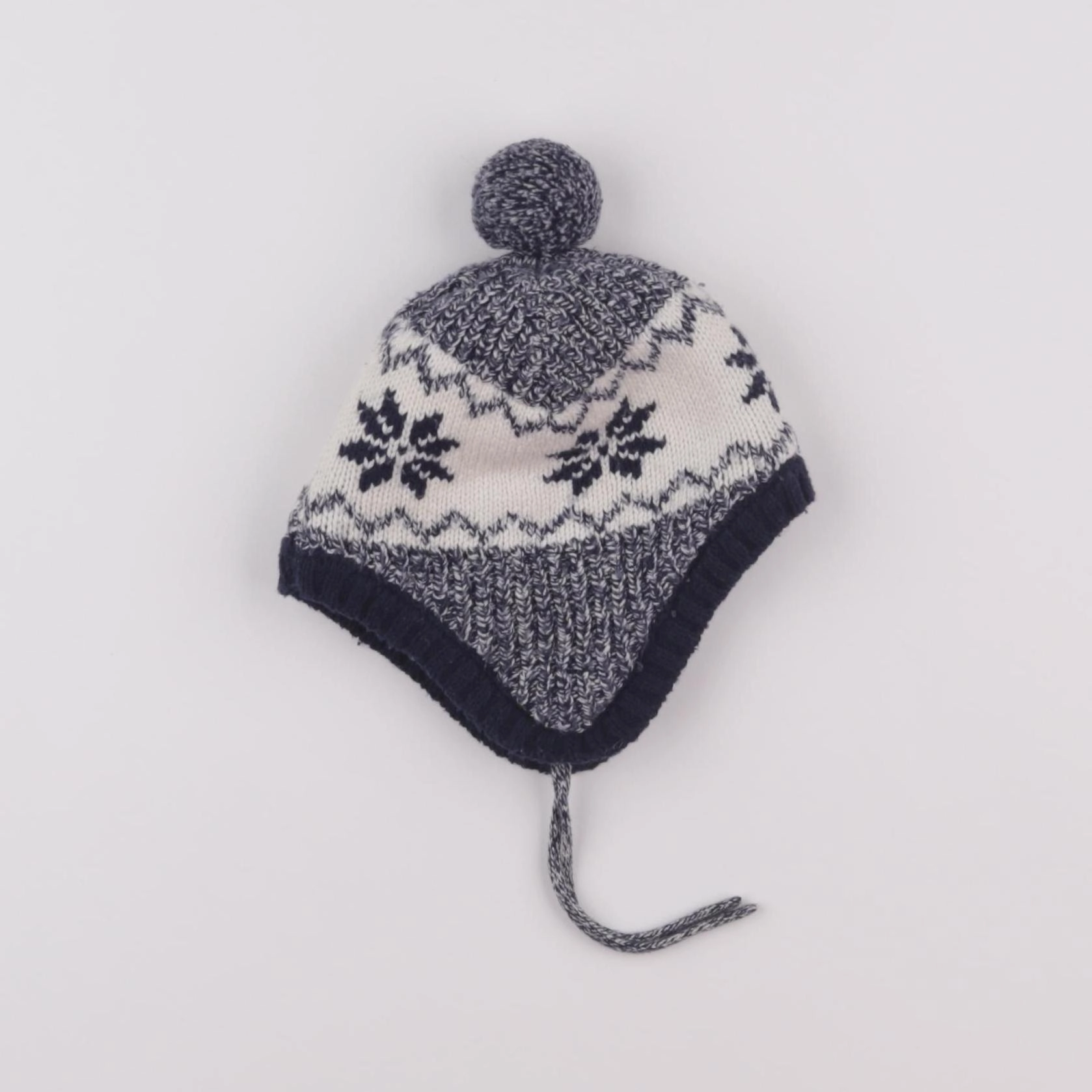 Cadet Rousselle - bonnet blanc, bleu - 6/12 mois