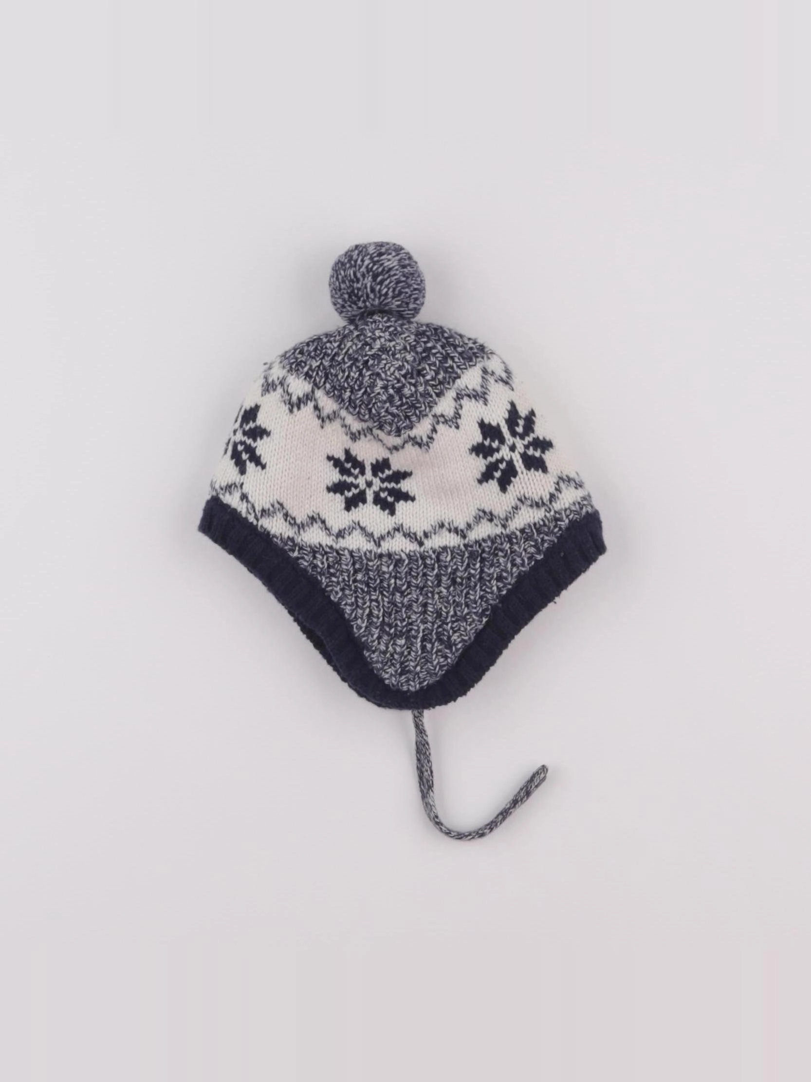 Cadet Rousselle - bonnet blanc, bleu - 6/12 mois