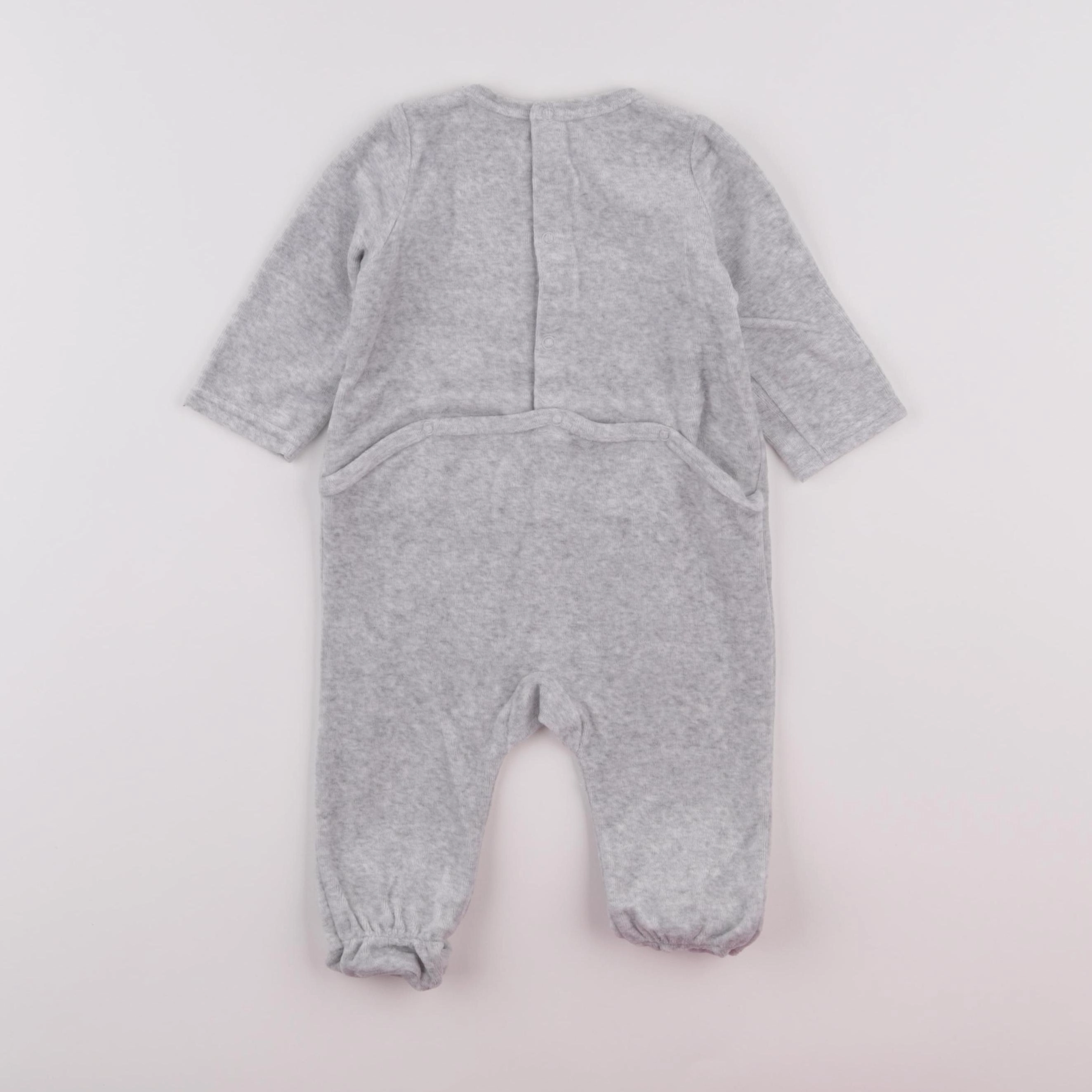 Tape à l'oeil - pyjama velours gris - 6 mois