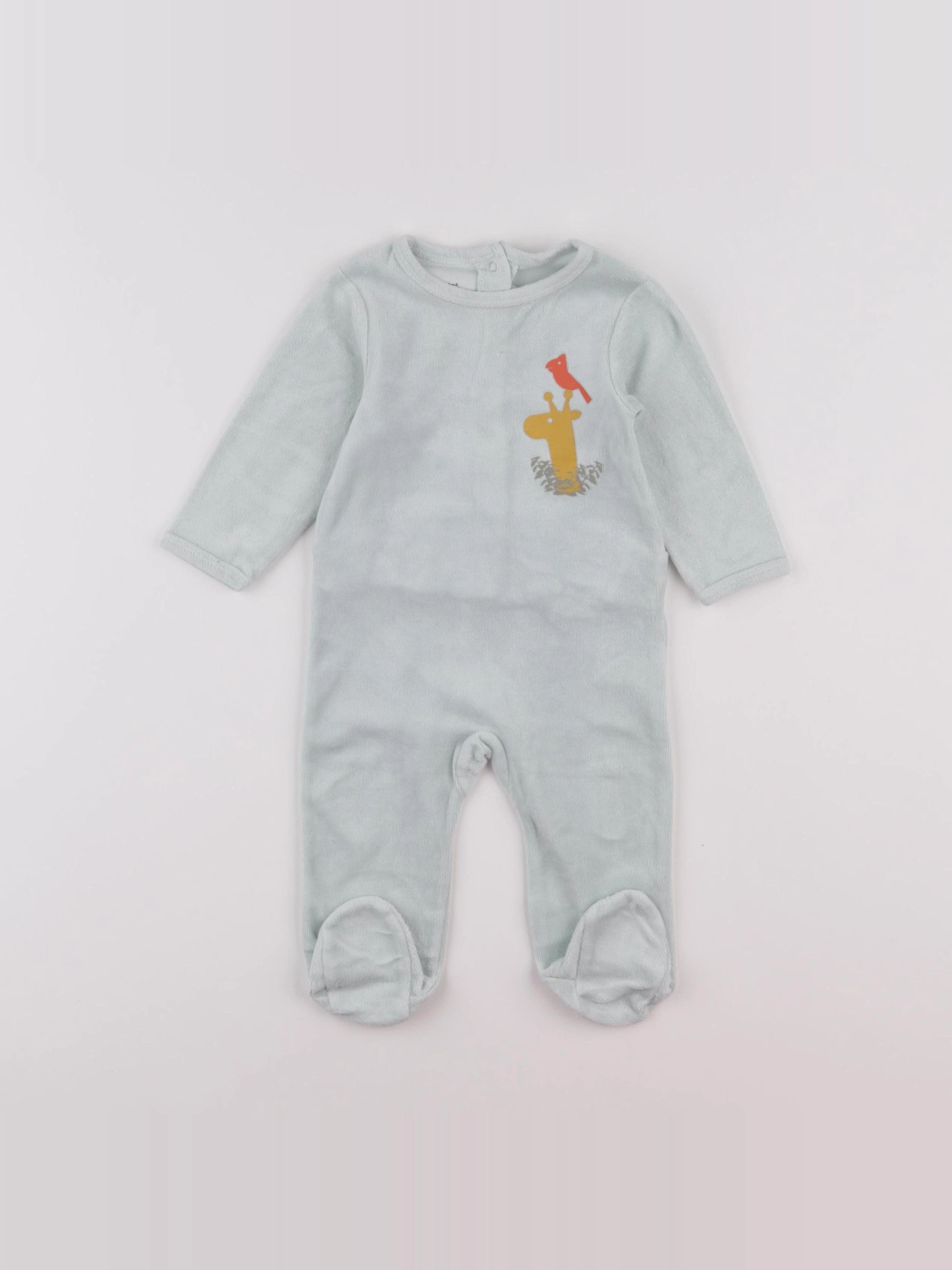Vertbaudet - pyjama velours vert - 6 mois