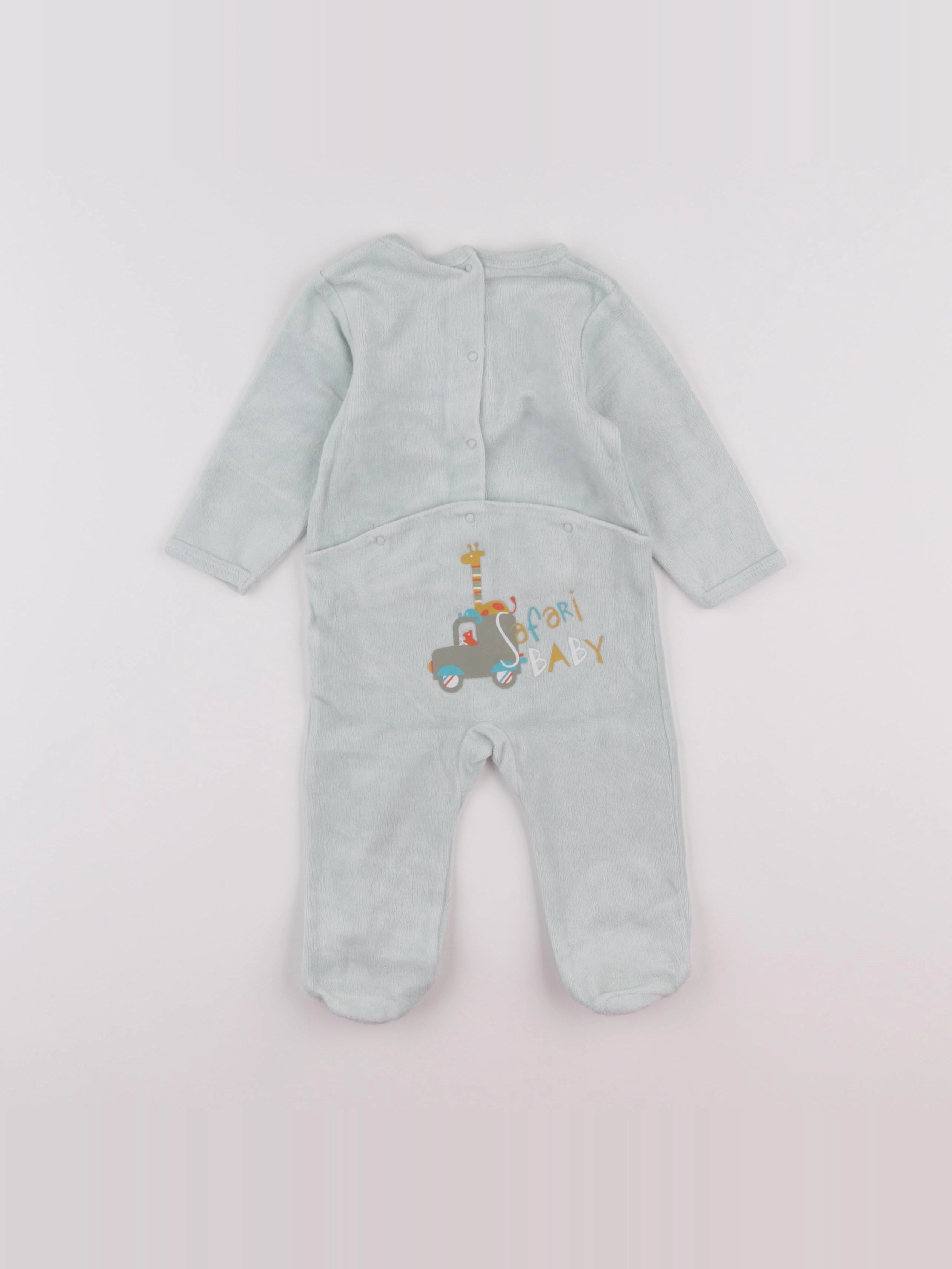 Vertbaudet - pyjama velours vert - 6 mois