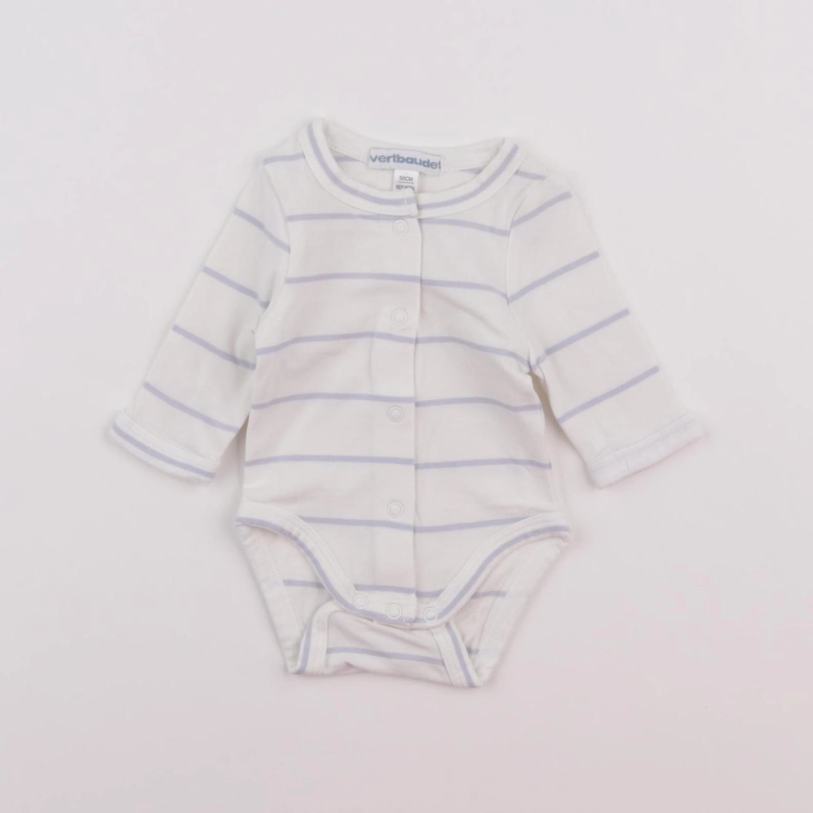 Vertbaudet - body blanc, bleu - 0 mois