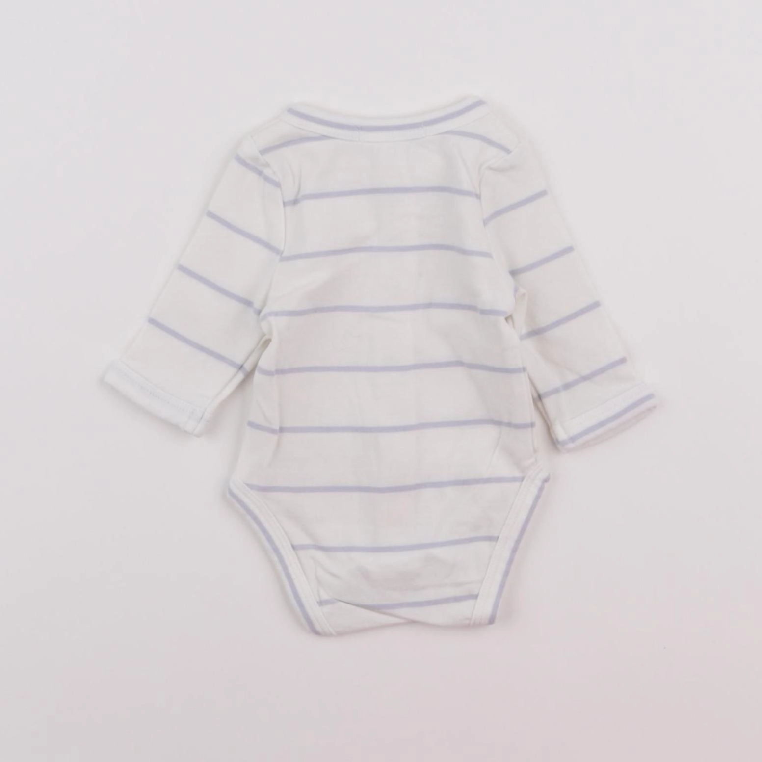 Vertbaudet - body blanc, bleu - 0 mois