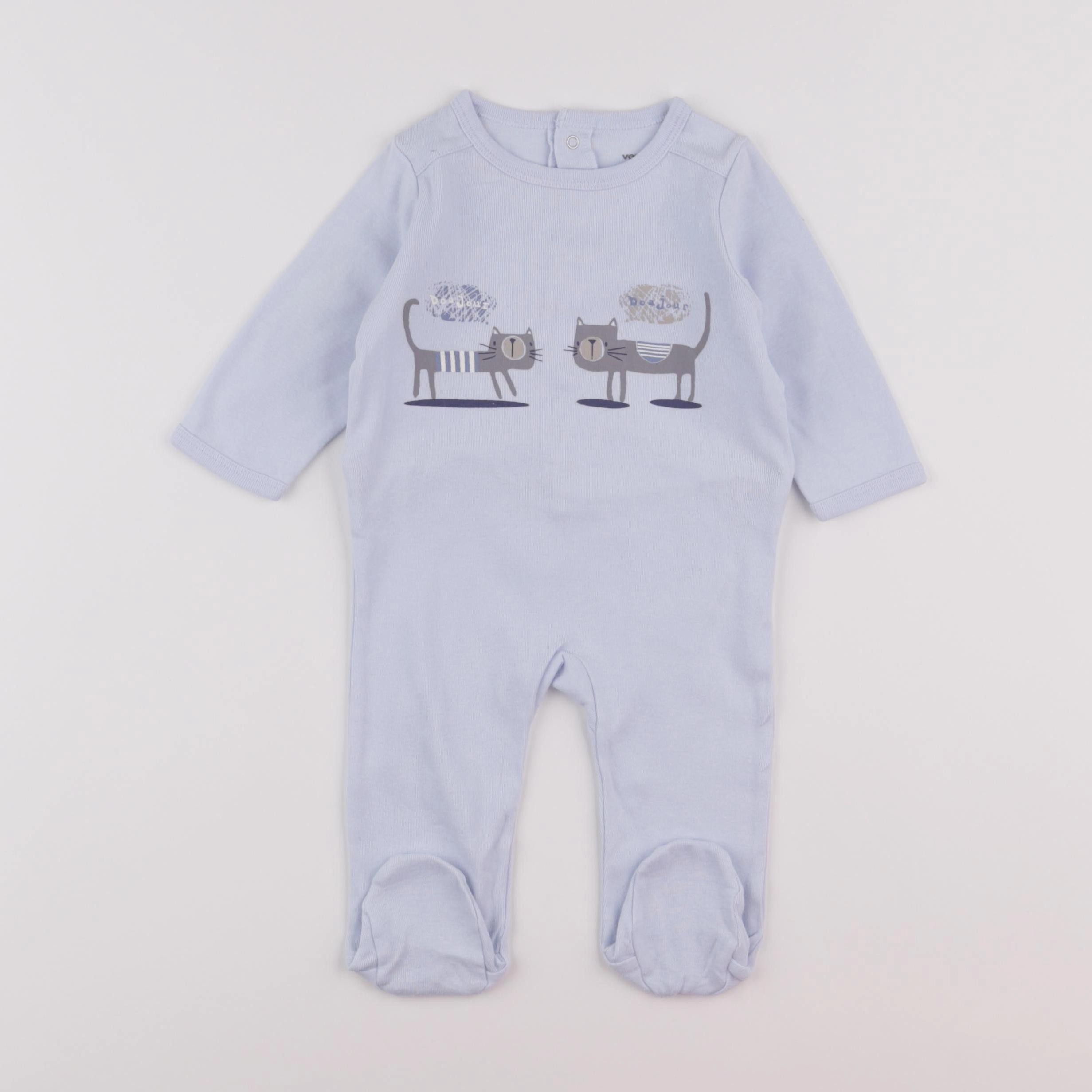 Vertbaudet - pyjama coton bleu - 6 mois