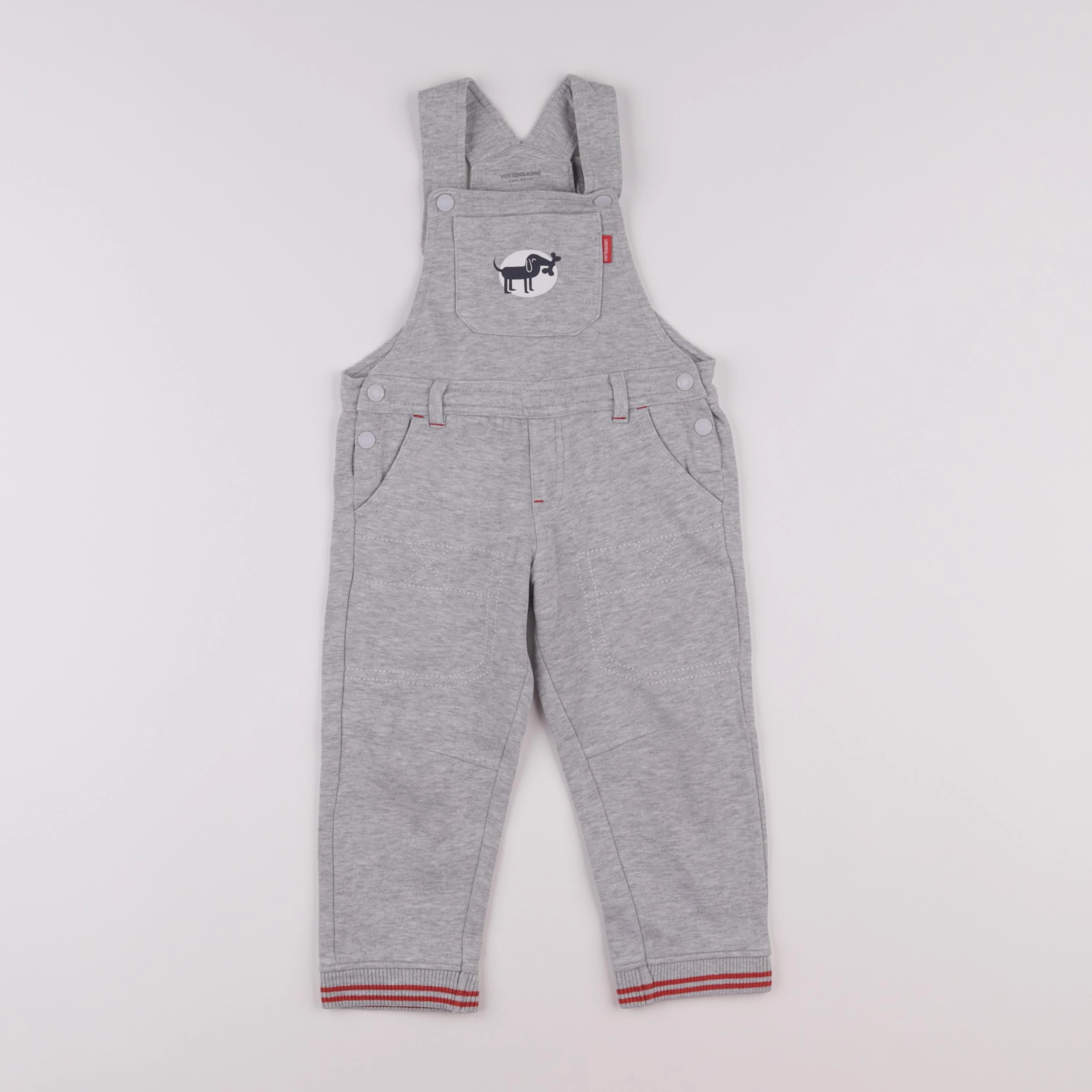 Vertbaudet - salopette gris - 3 ans