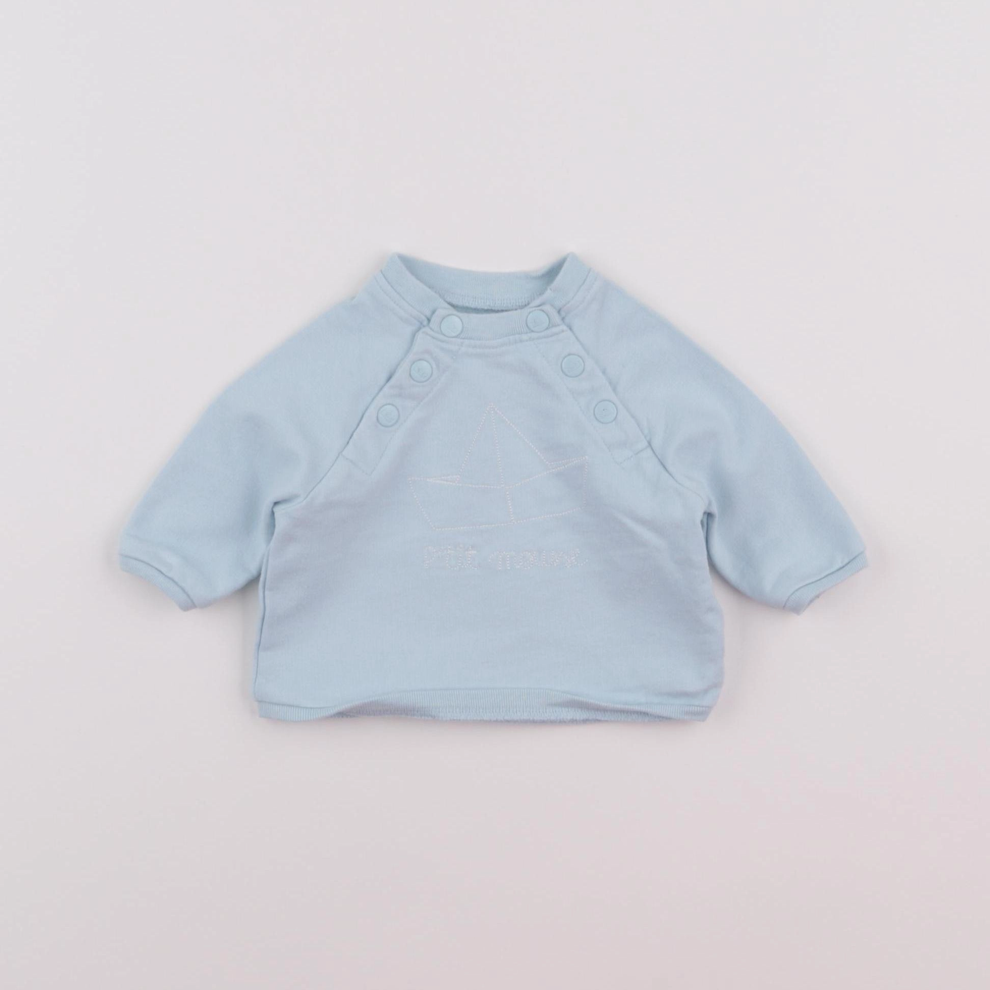 Vertbaudet - sweat bleu - 1 mois