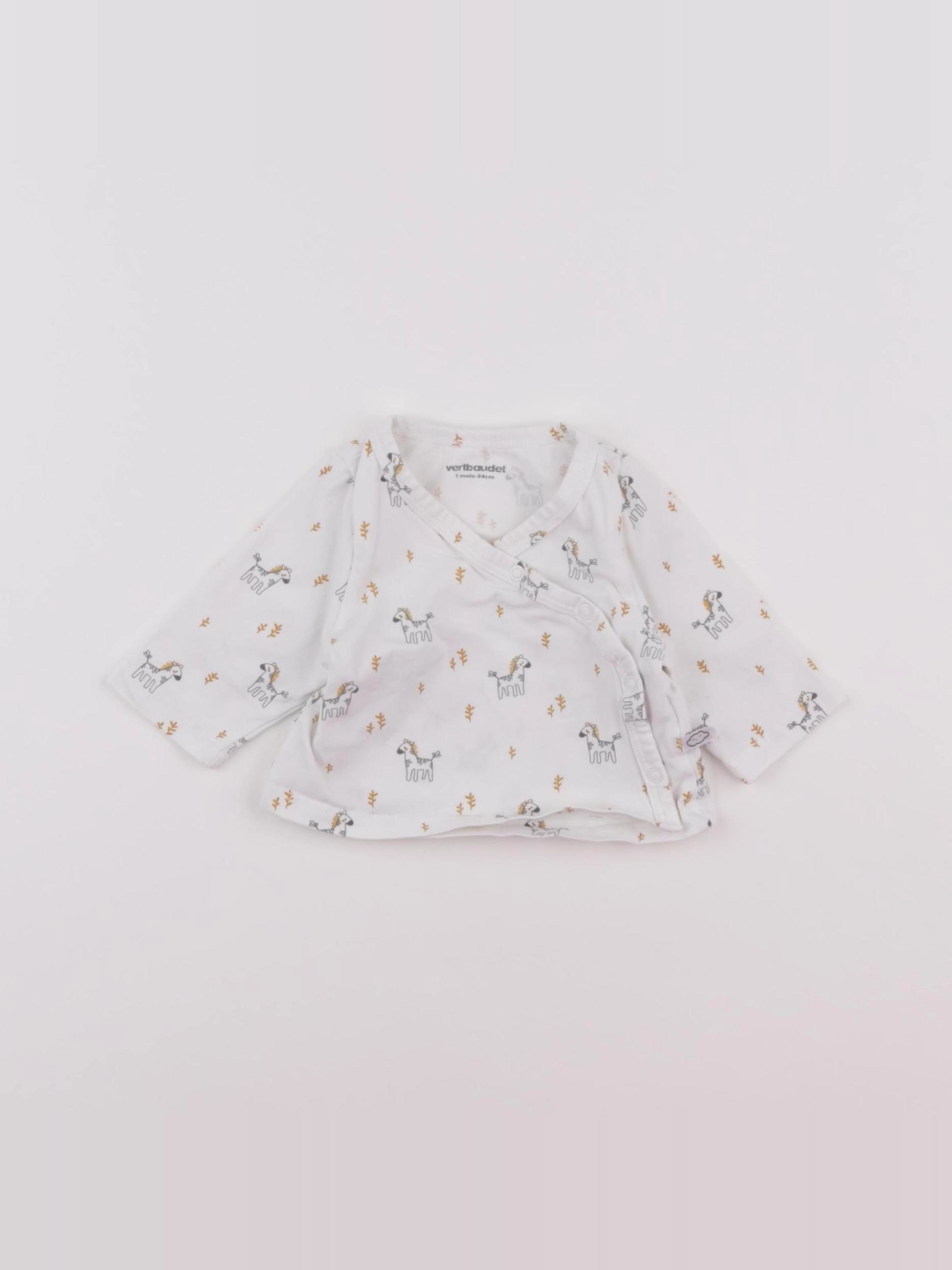 Vertbaudet - tee-shirt blanc - 1 mois