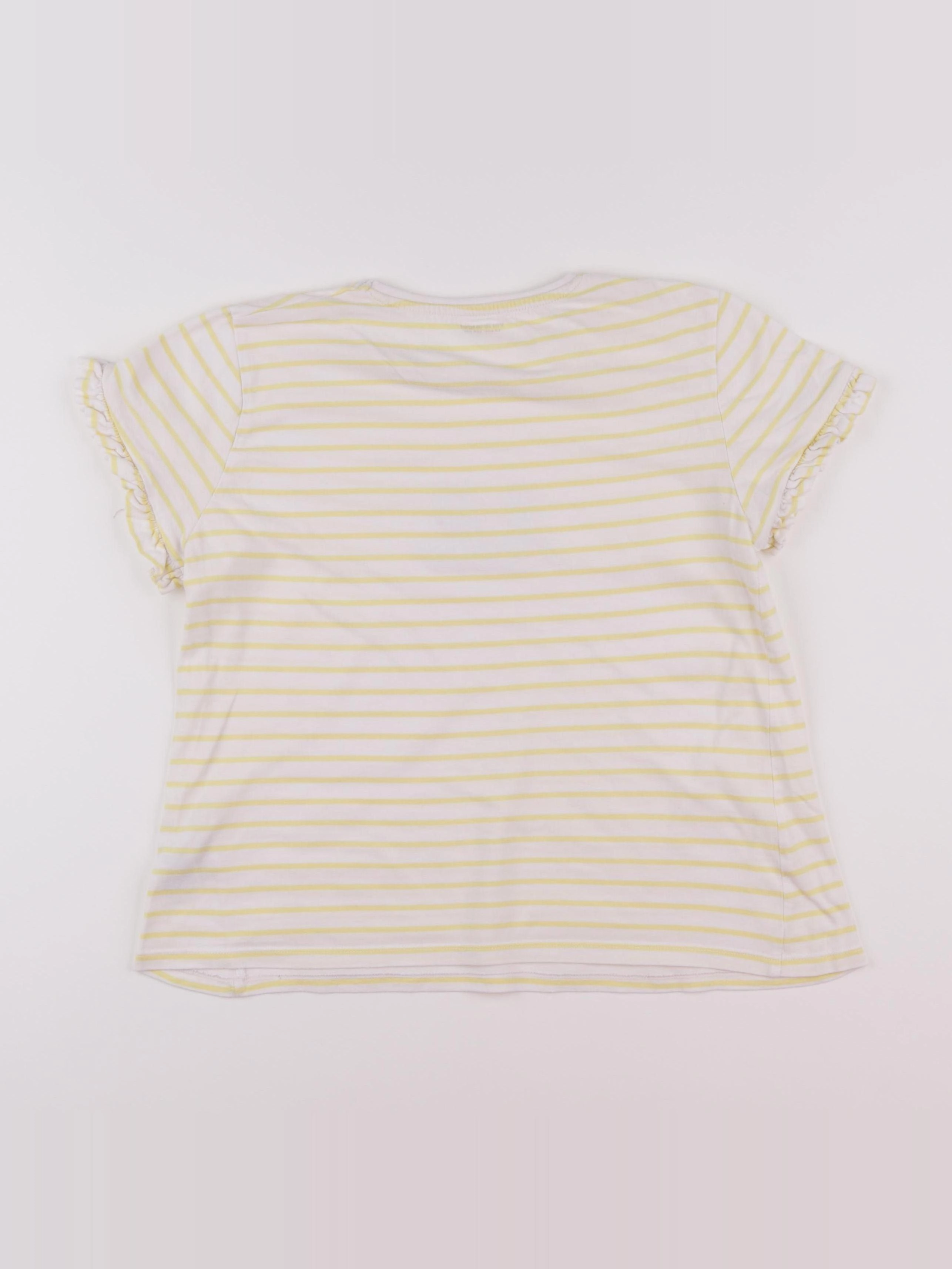 Vertbaudet - tee-shirt blanc, jaune - 14 ans