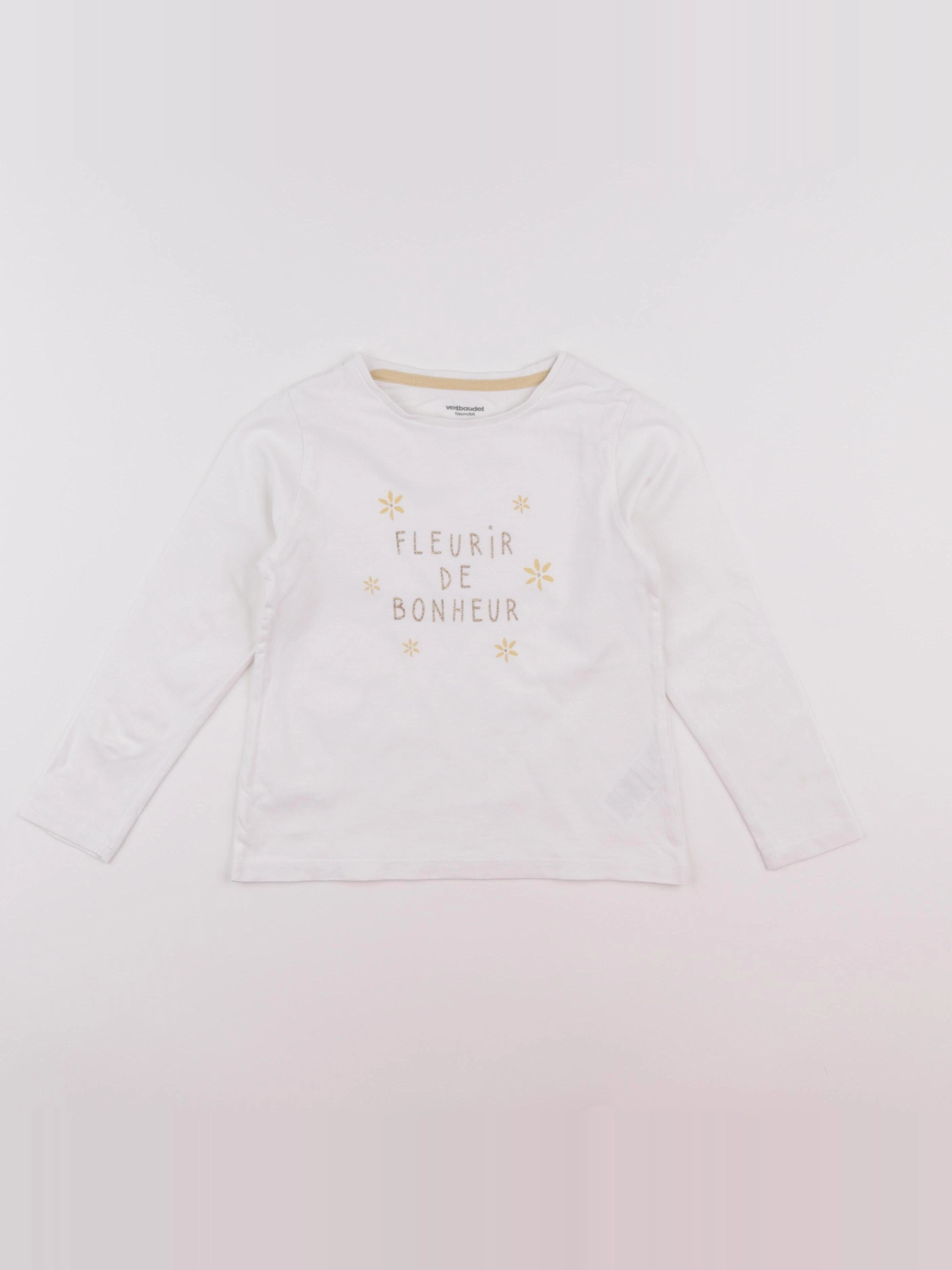 Vertbaudet - tee-shirt blanc - 6 ans