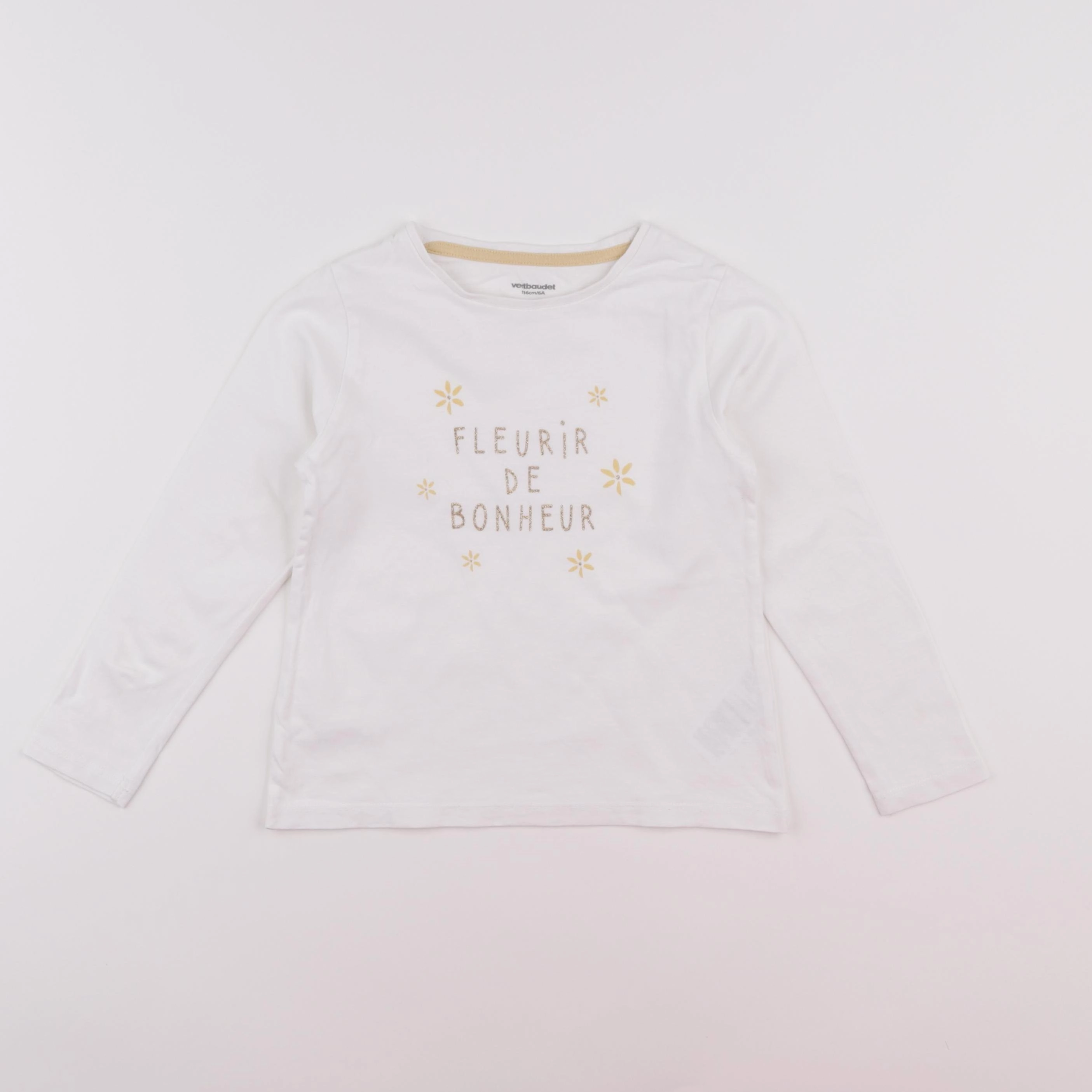 Vertbaudet - tee-shirt blanc - 6 ans