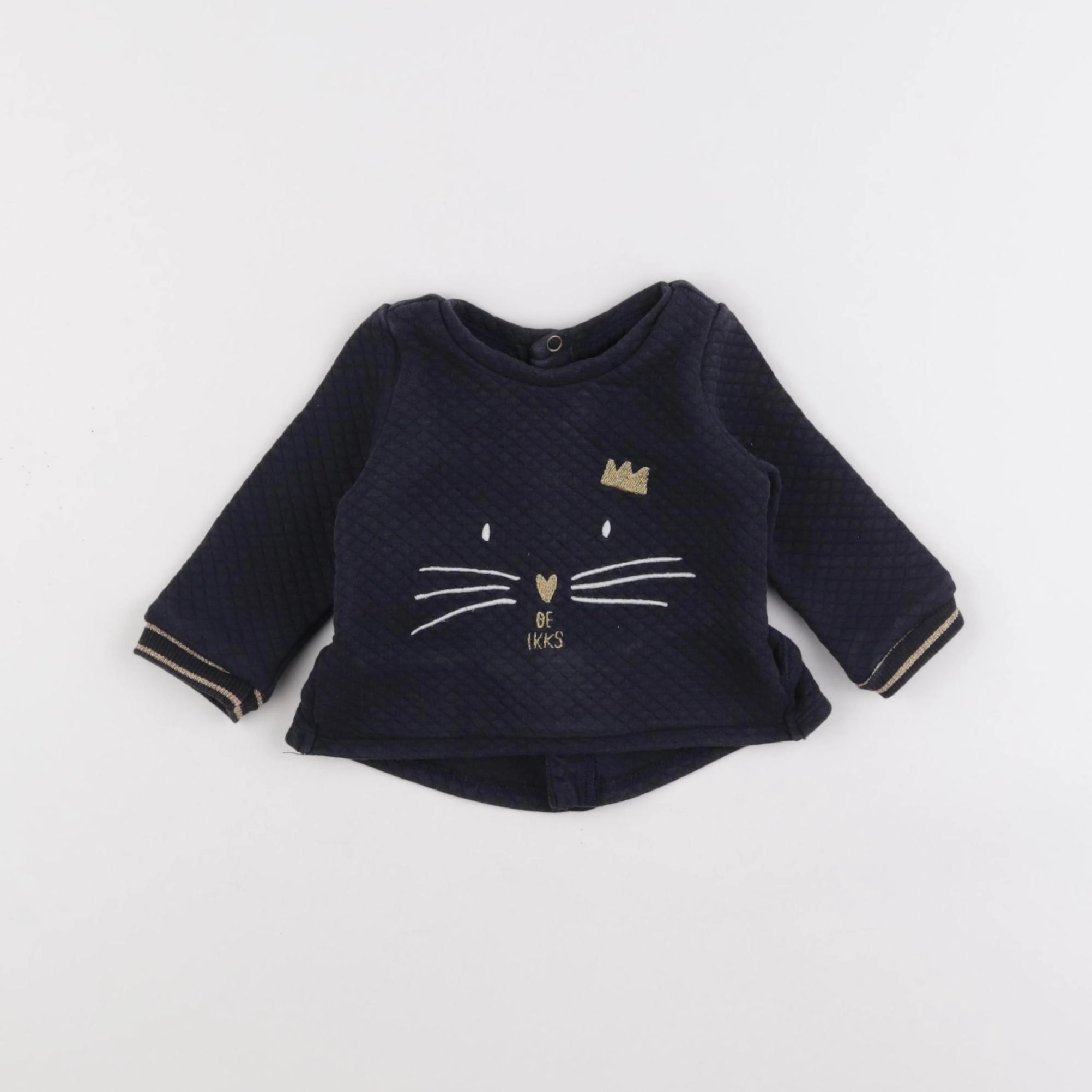 IKKS - sweat bleu - 3 mois