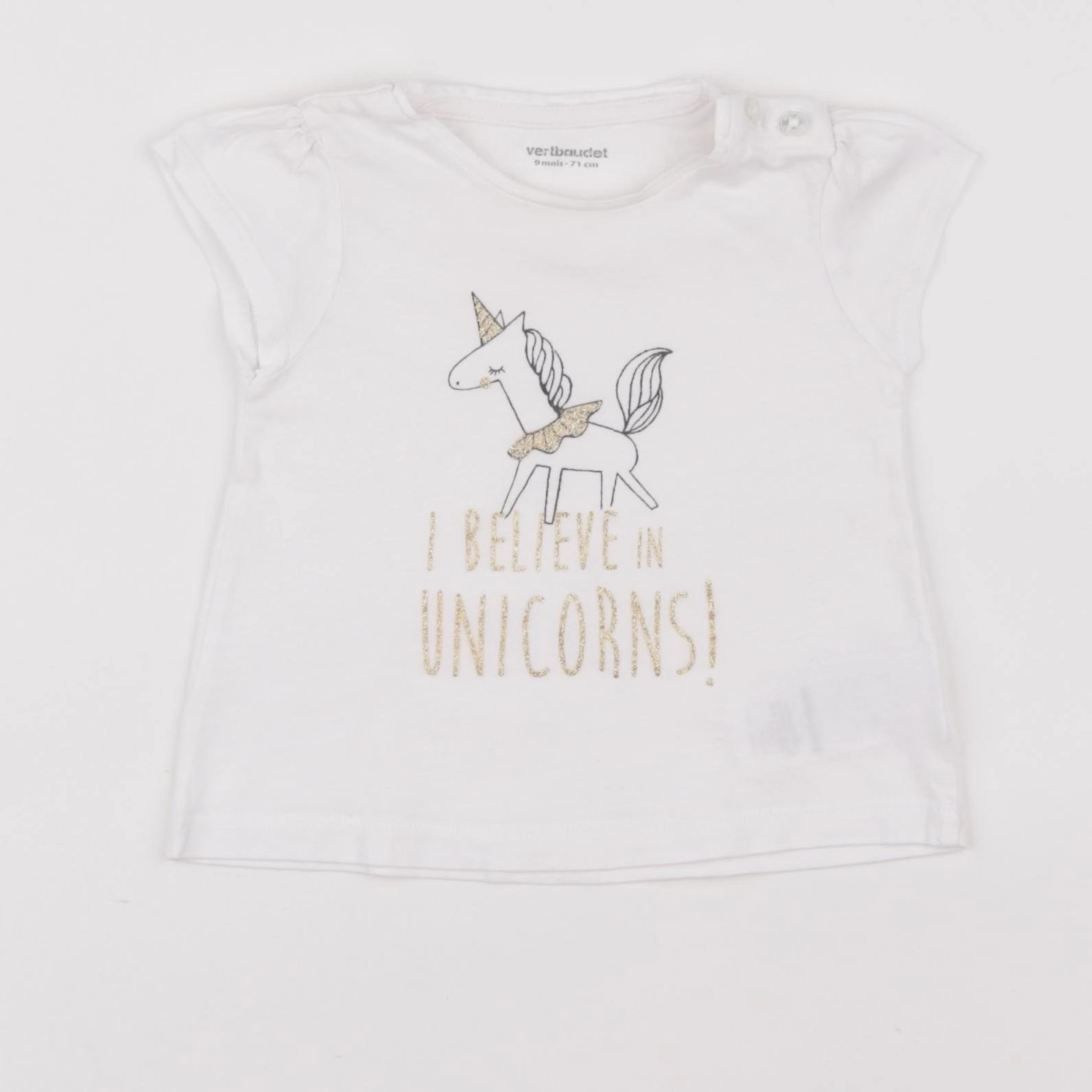 Vertbaudet - tee-shirt blanc - 9 mois