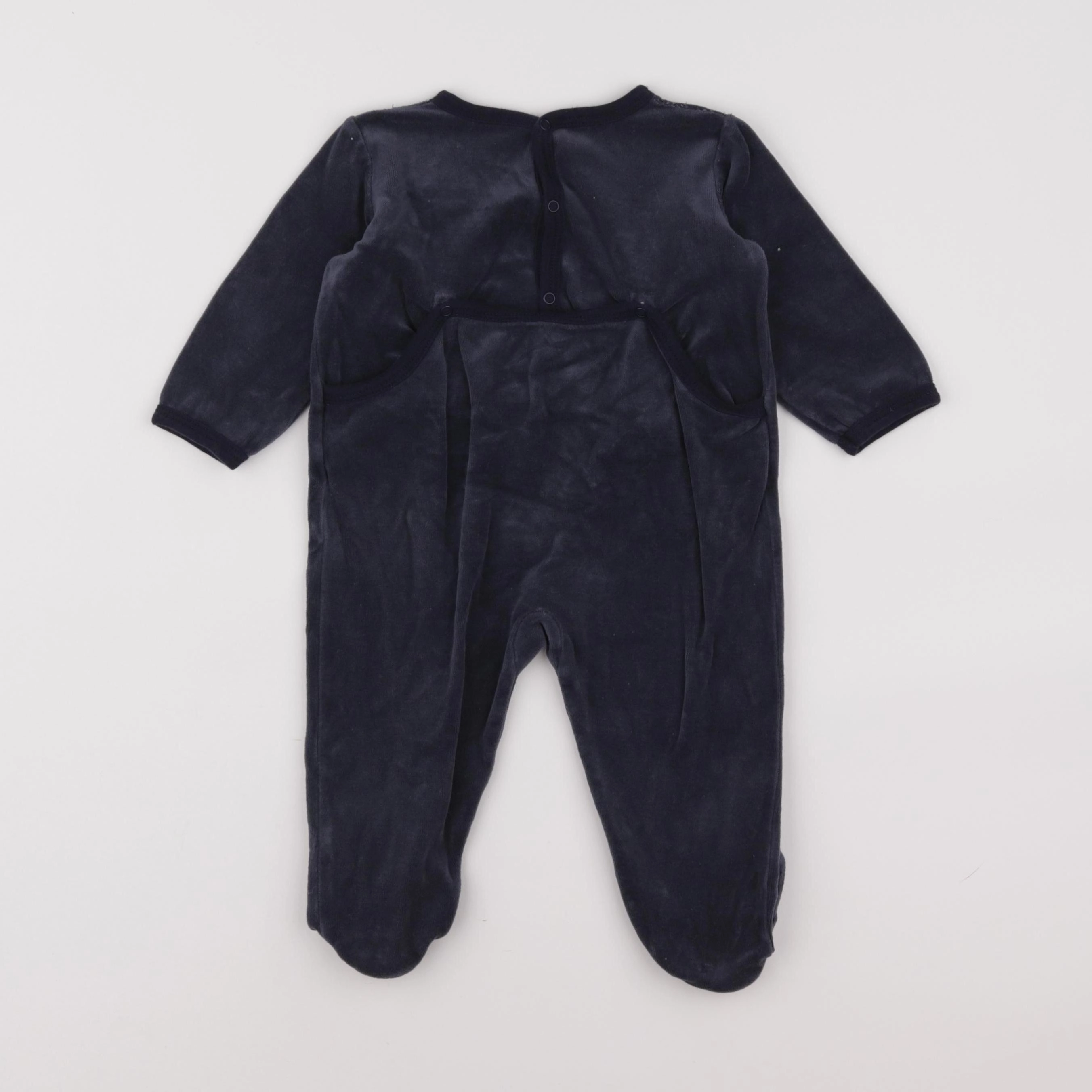 Petit Bateau - pyjama velours bleu - 12 mois