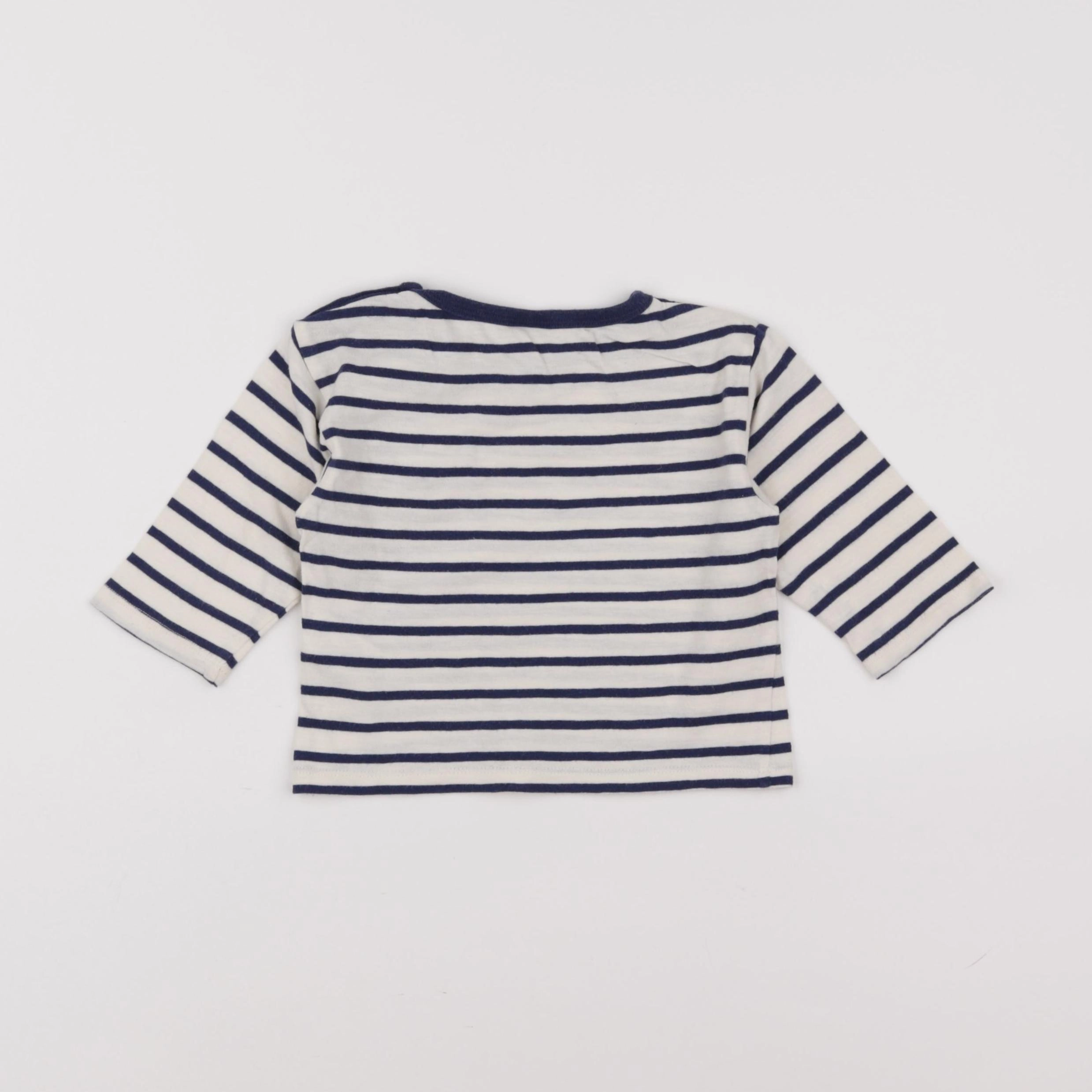 Petit Bateau - tee-shirt bleu - 12 mois