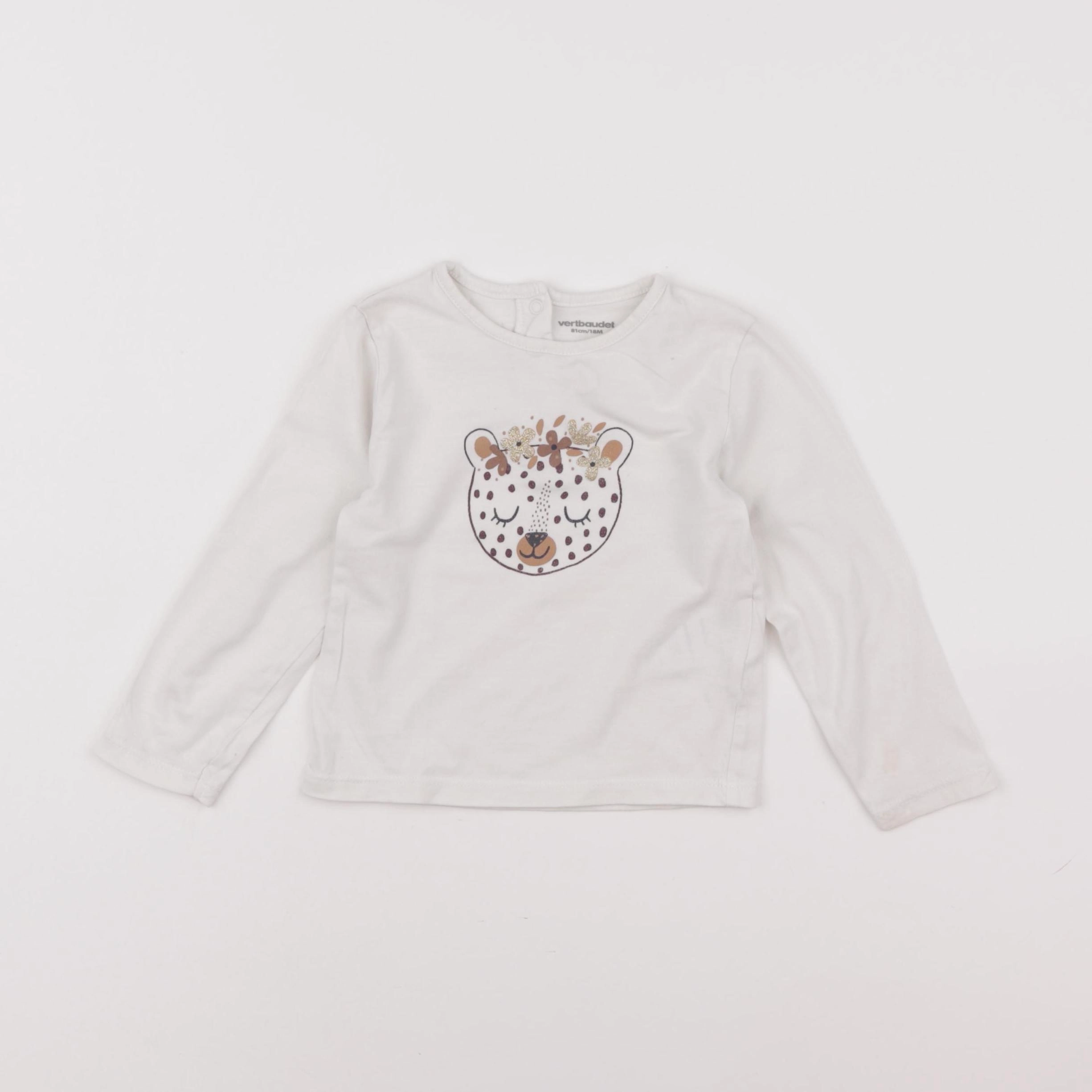 Vertbaudet - tee-shirt blanc - 18 mois