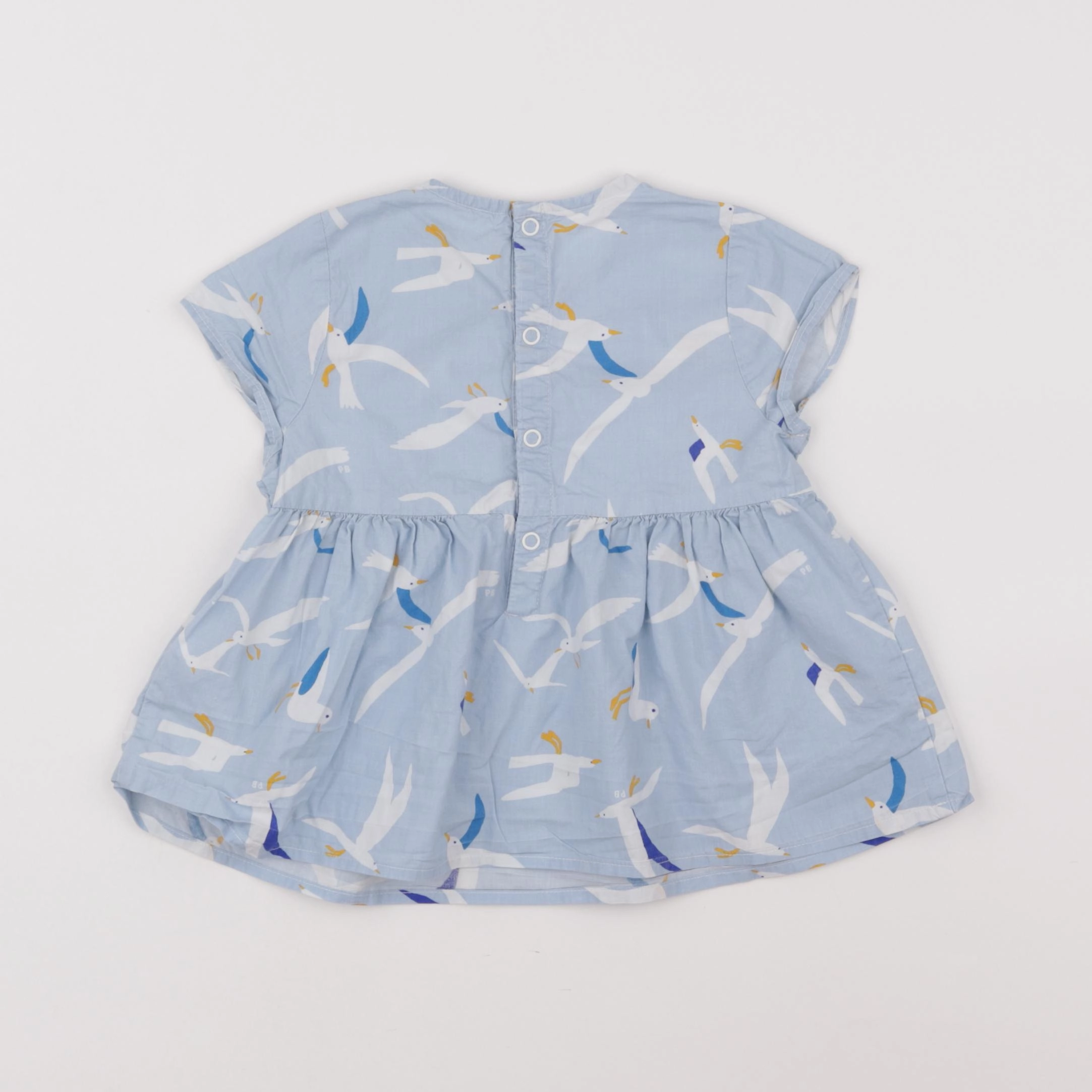 Petit Bateau - blouse bleu - 24 mois