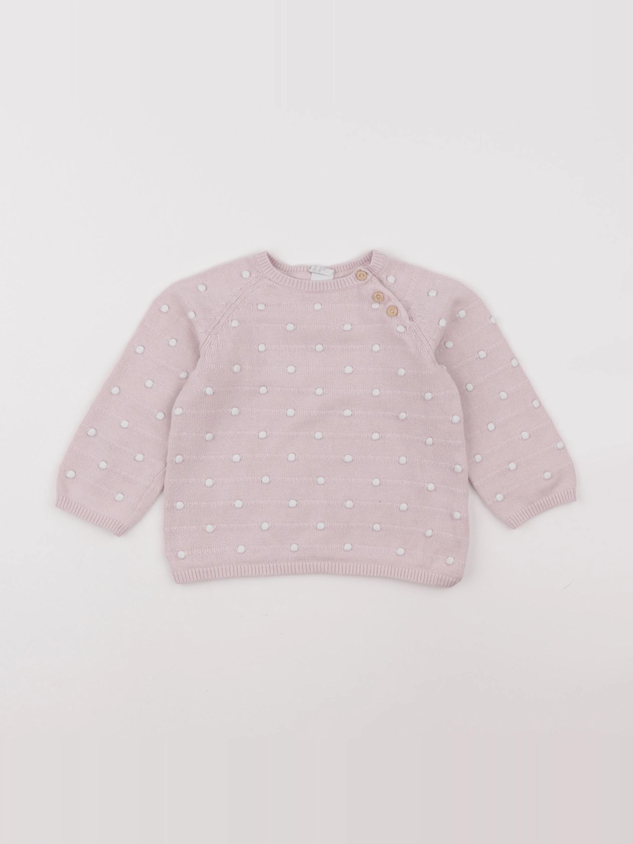H&M - pull rose - 12/18 mois