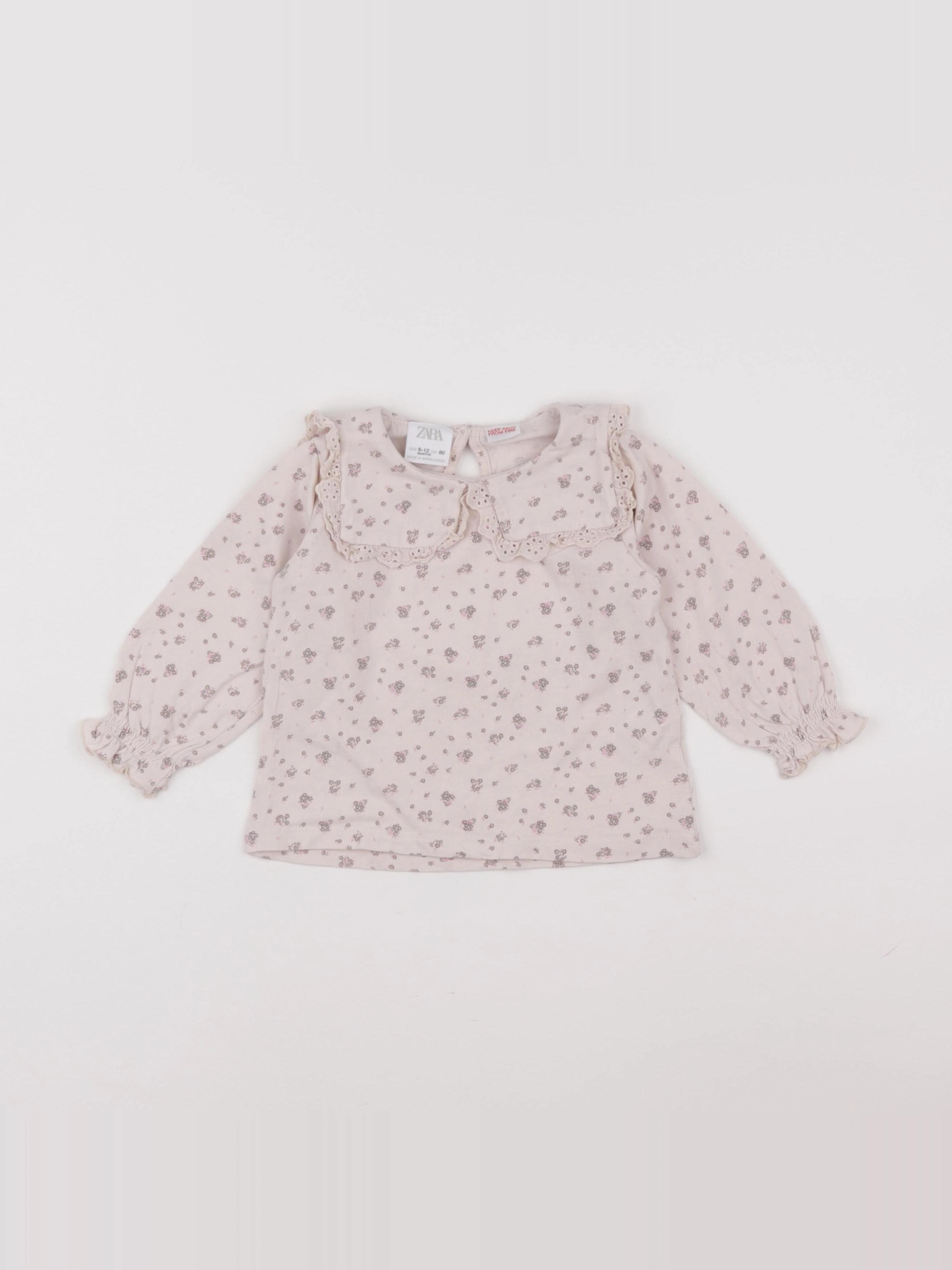 Zara - tee-shirt rose - 9/12 mois
