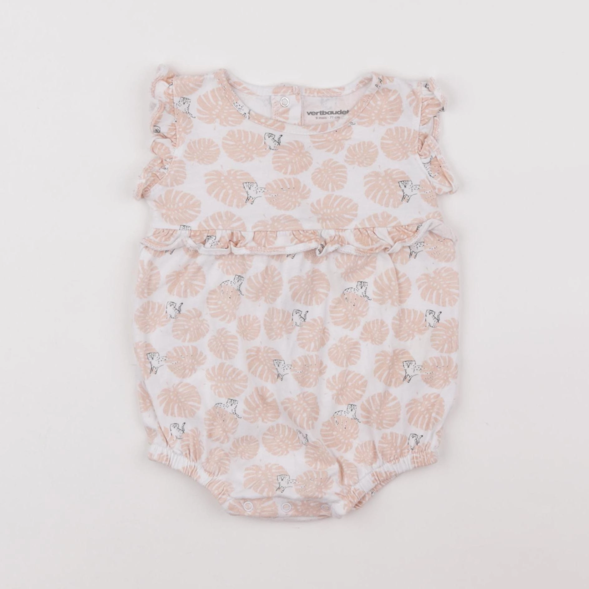 Vertbaudet - combinaison rose - 9 mois