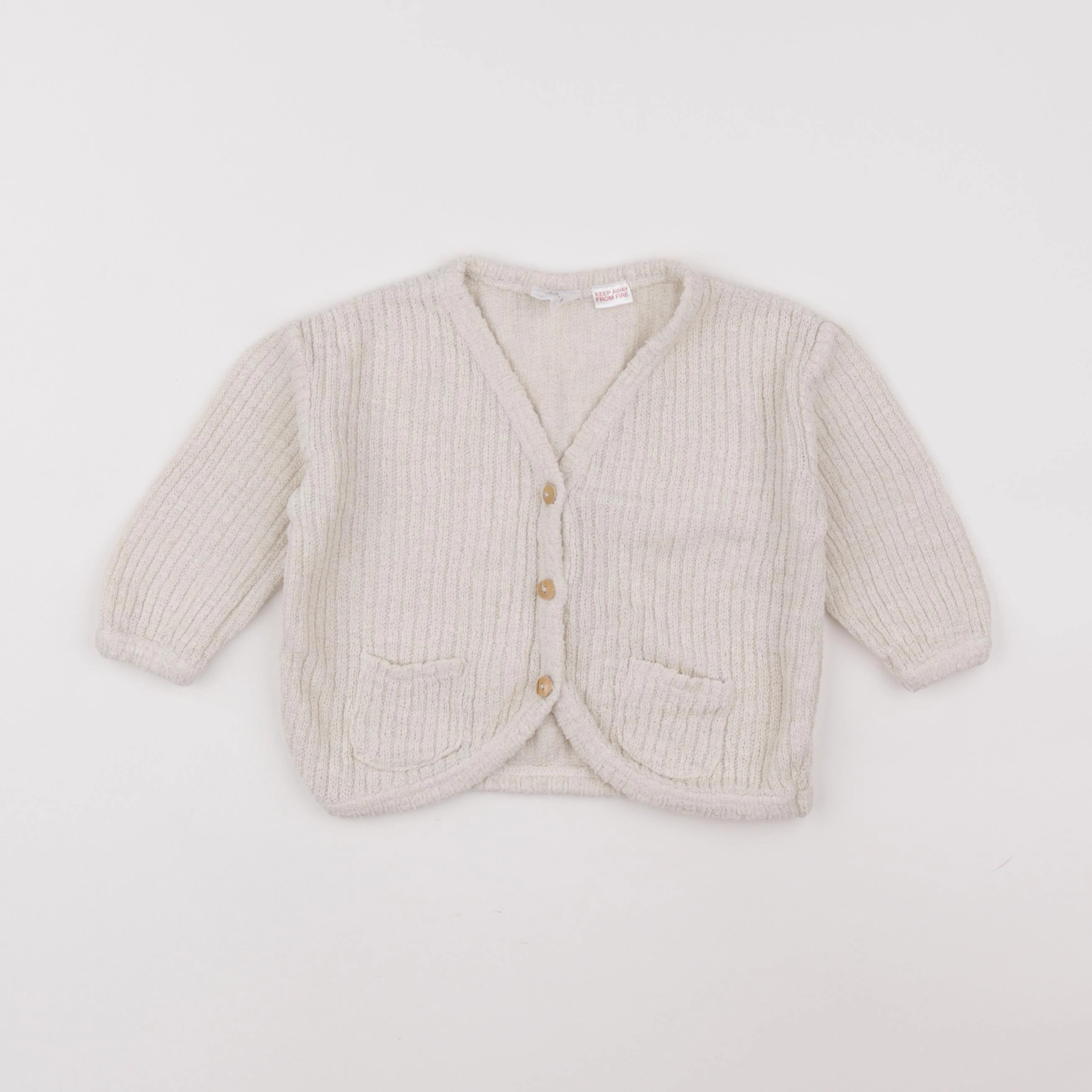 Zara - gilet beige - 6/9 mois
