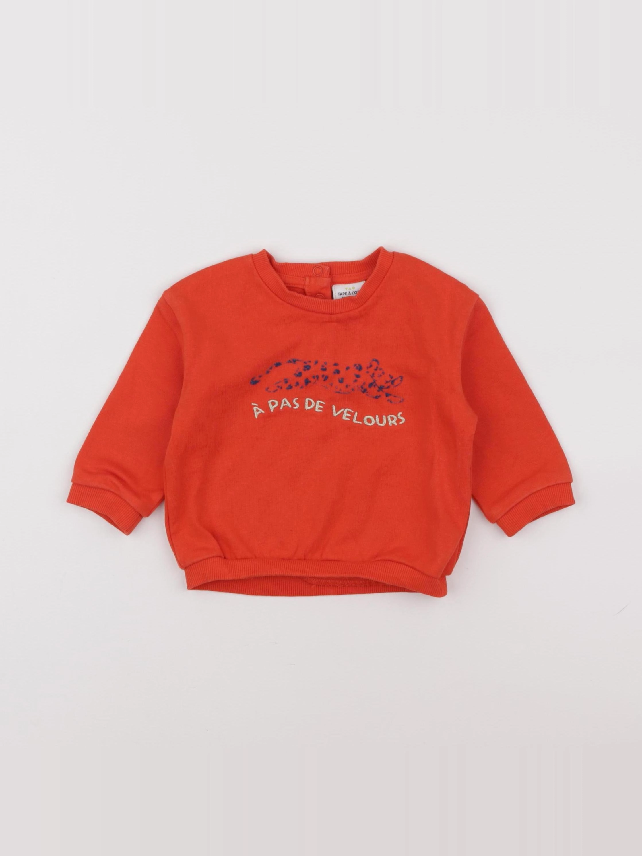Tape à l'oeil - sweat rouge, or - 12 mois