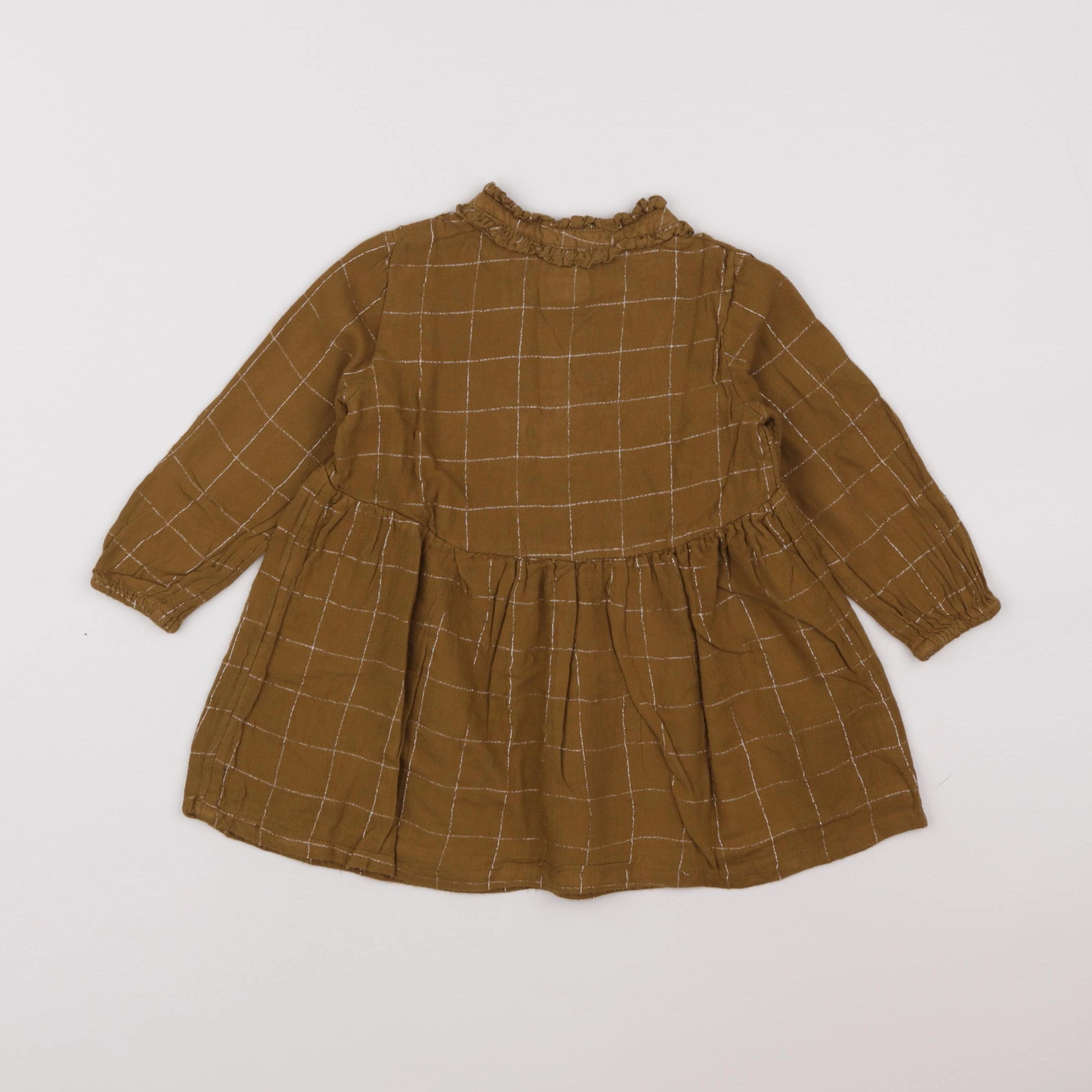 Vertbaudet - robe or, marron - 2 ans