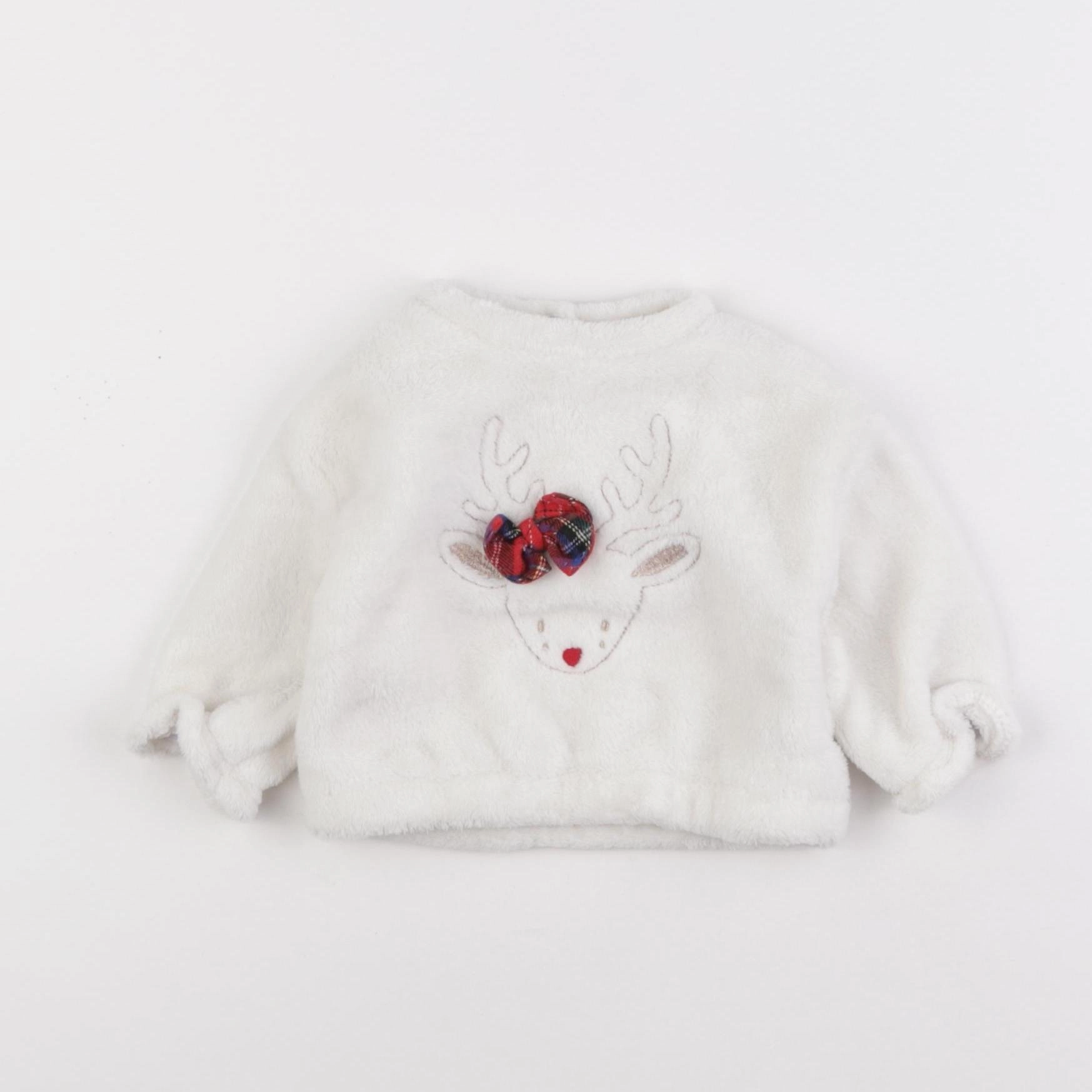 Vertbaudet - pull blanc - 3 mois