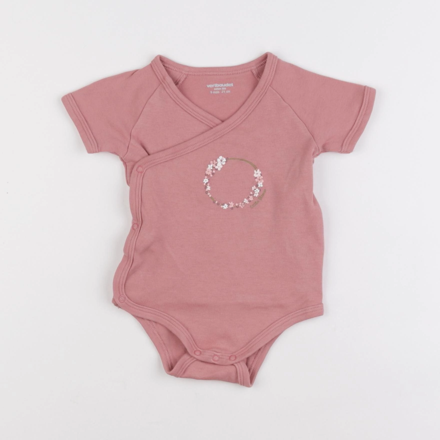 Vertbaudet - body rose - 9 mois