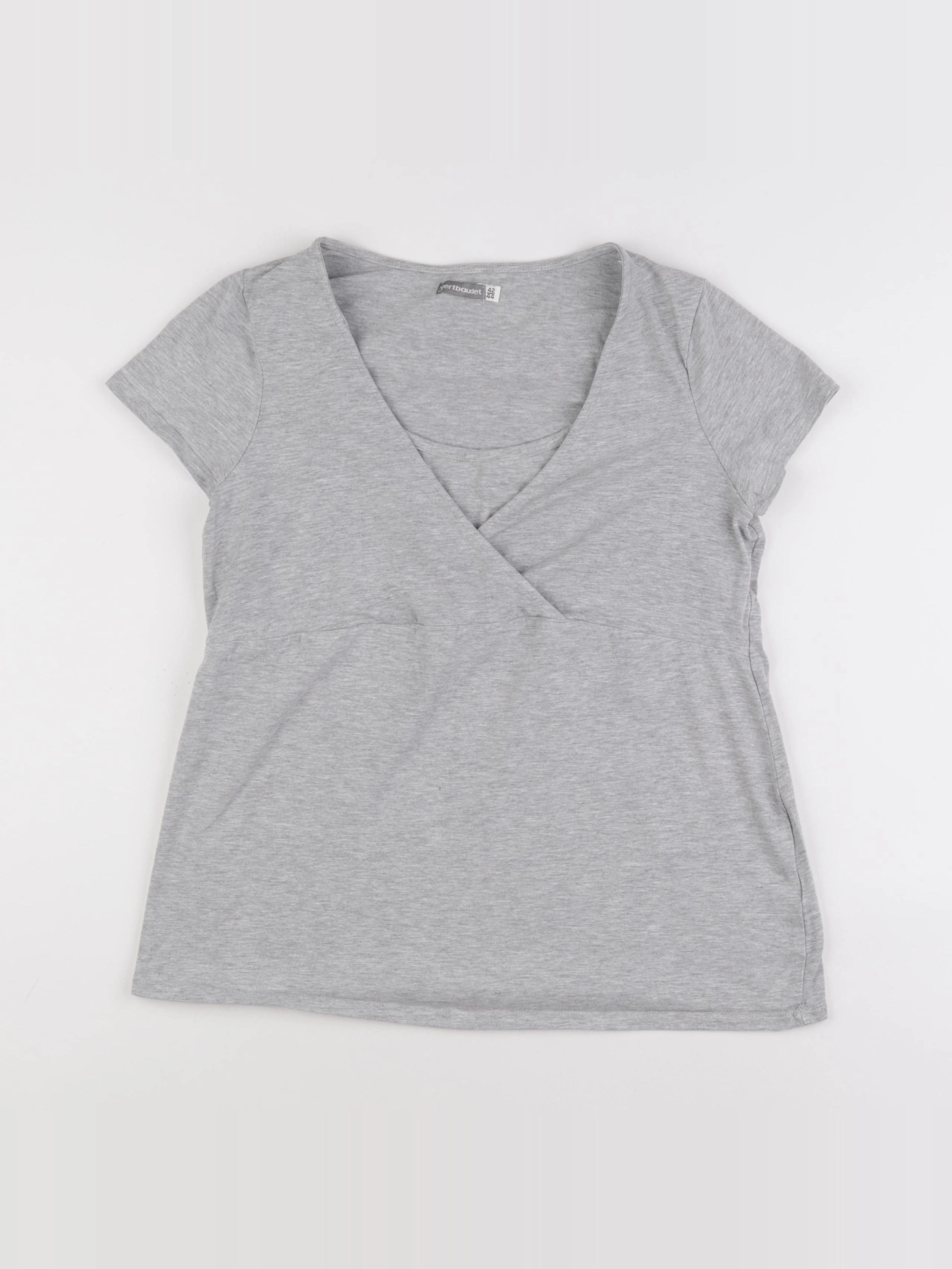 Vertbaudet - tee-shirt grossesse, allaitement gris - 42 à 44