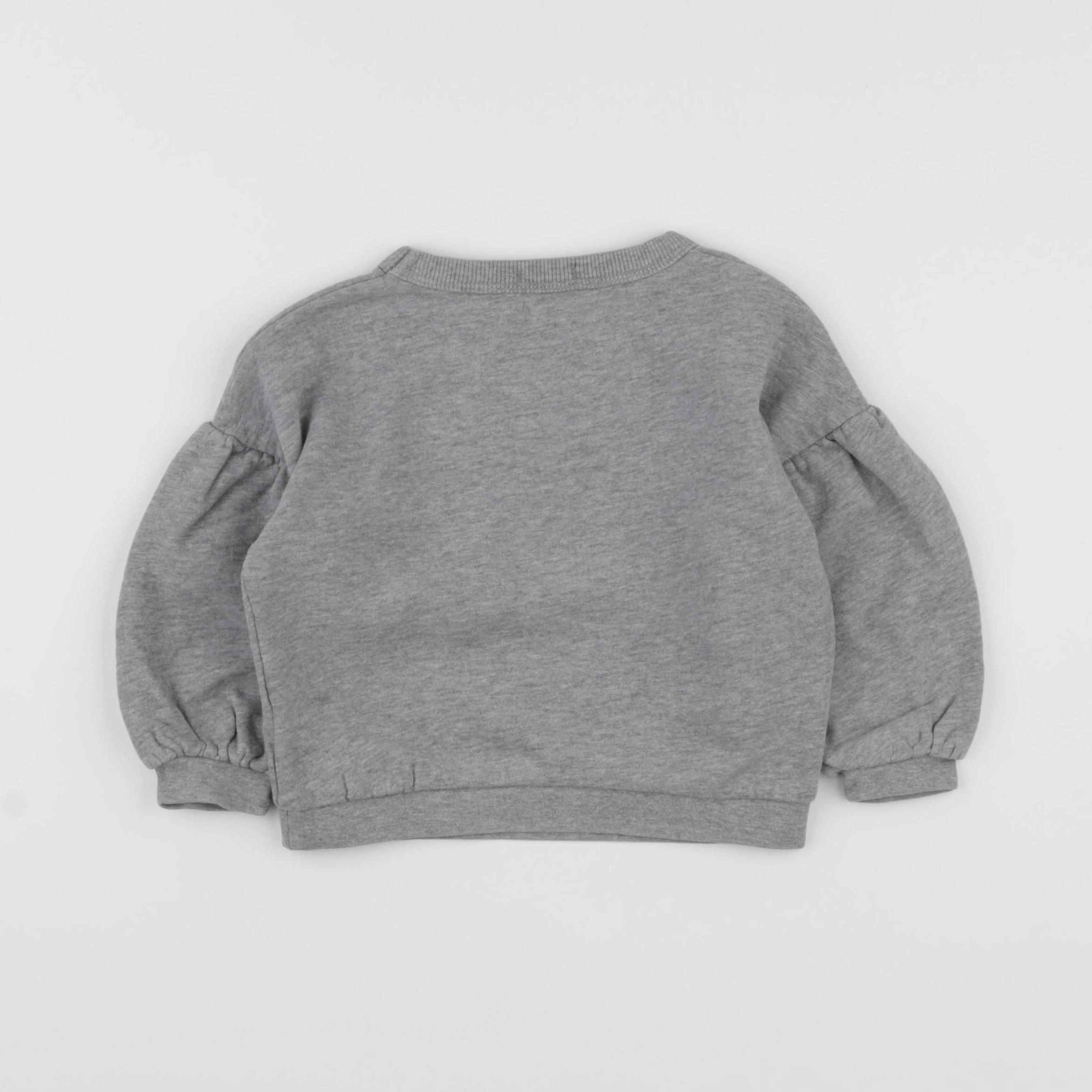 Vertbaudet - sweat gris, rose - 2 ans