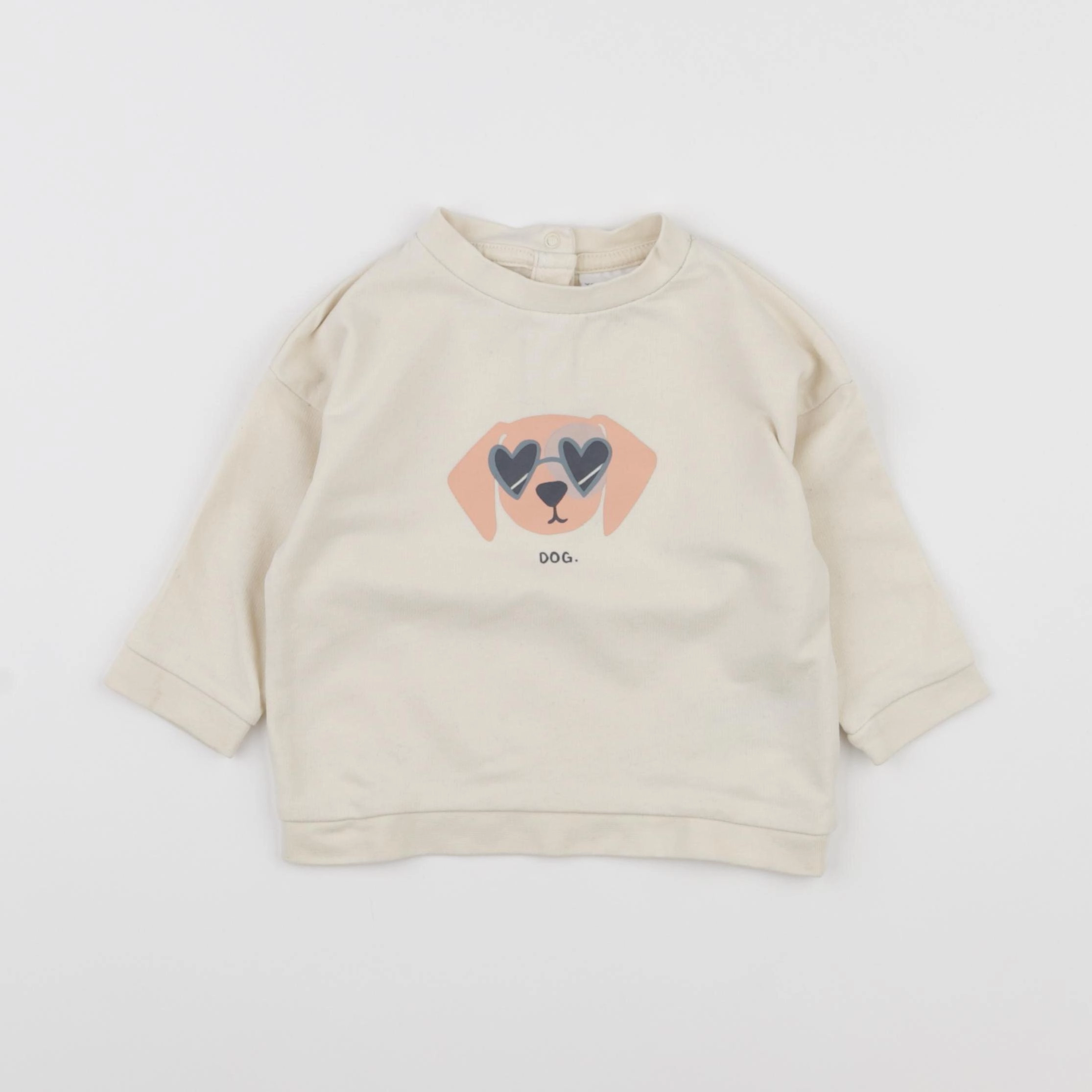 Vertbaudet - sweat beige - 12 mois