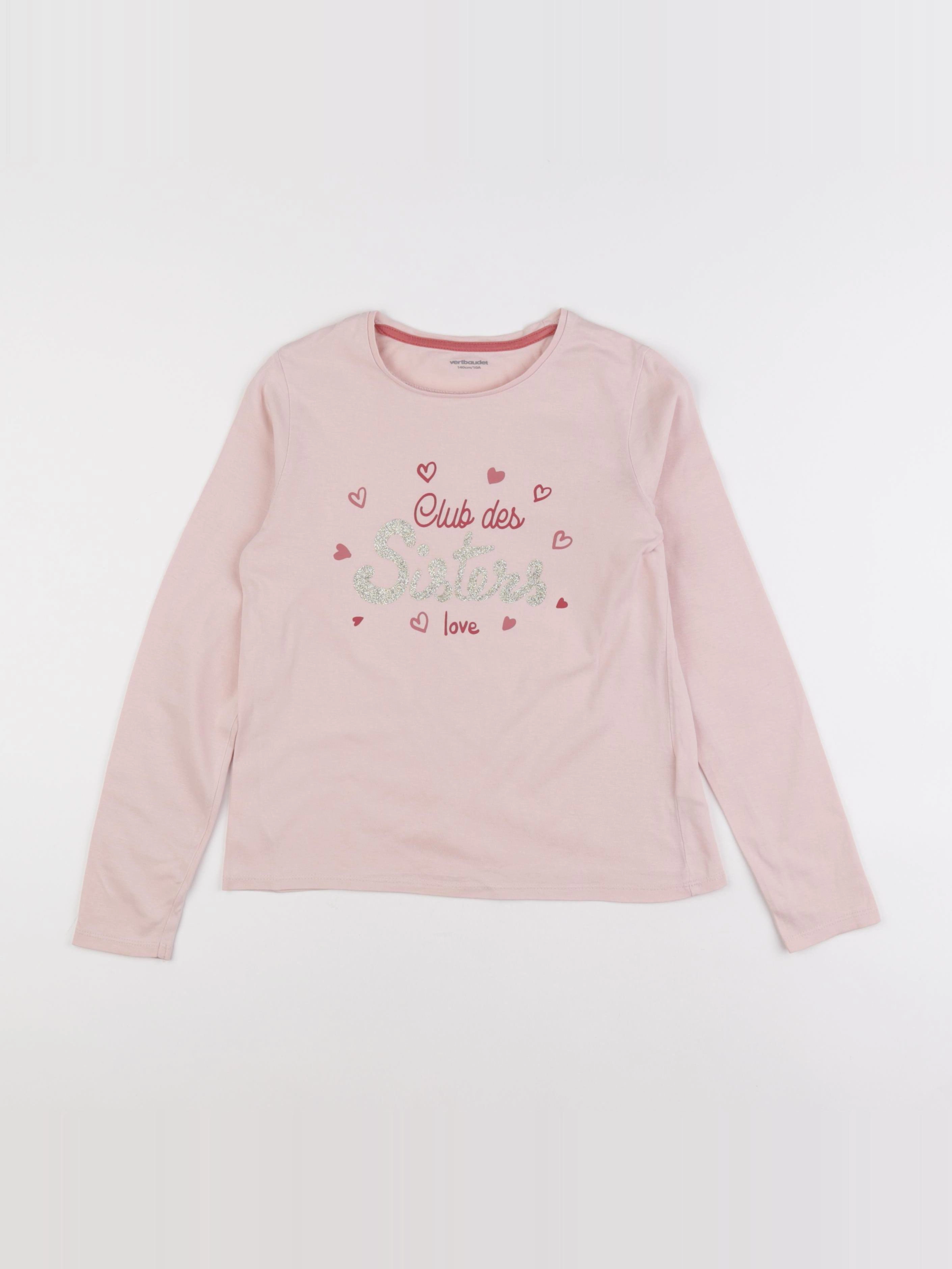 Vertbaudet - tee-shirt rose - 10 ans