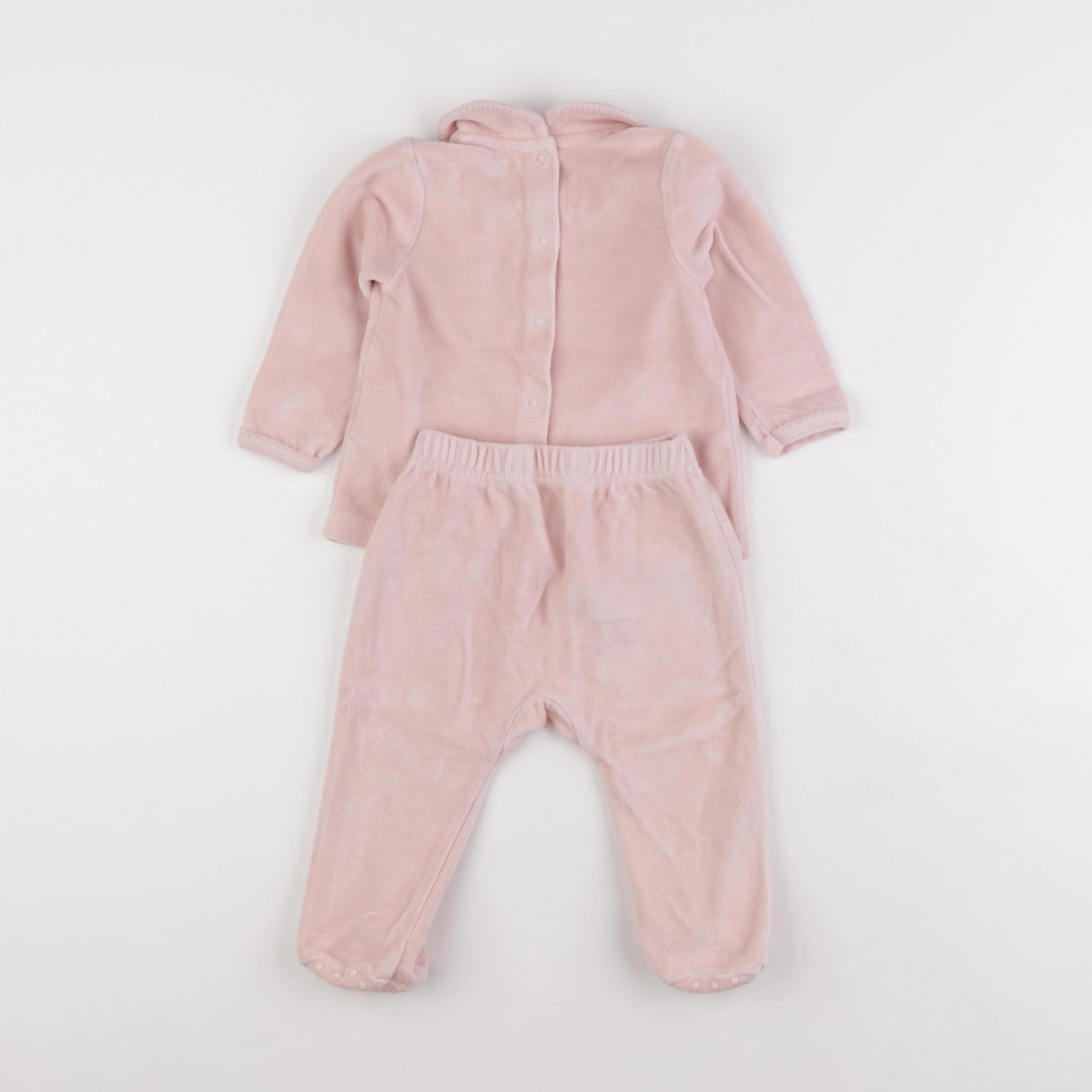 Vertbaudet - pyjama velours rose - 12 mois