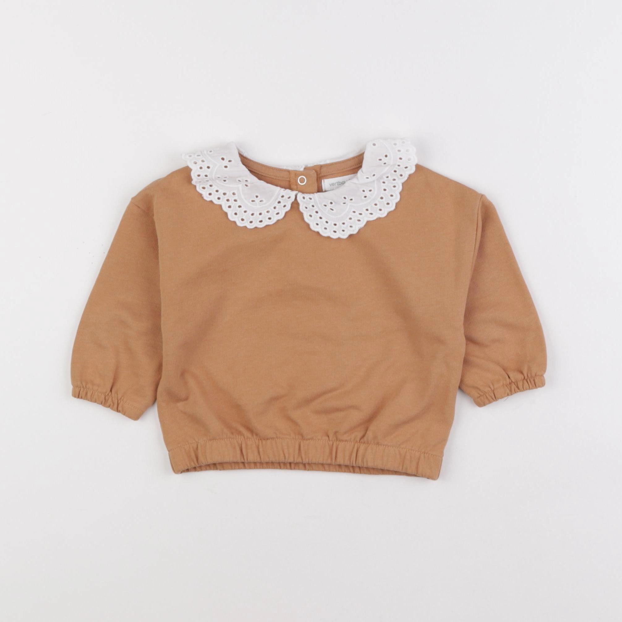 Vertbaudet - sweat marron - 9 mois