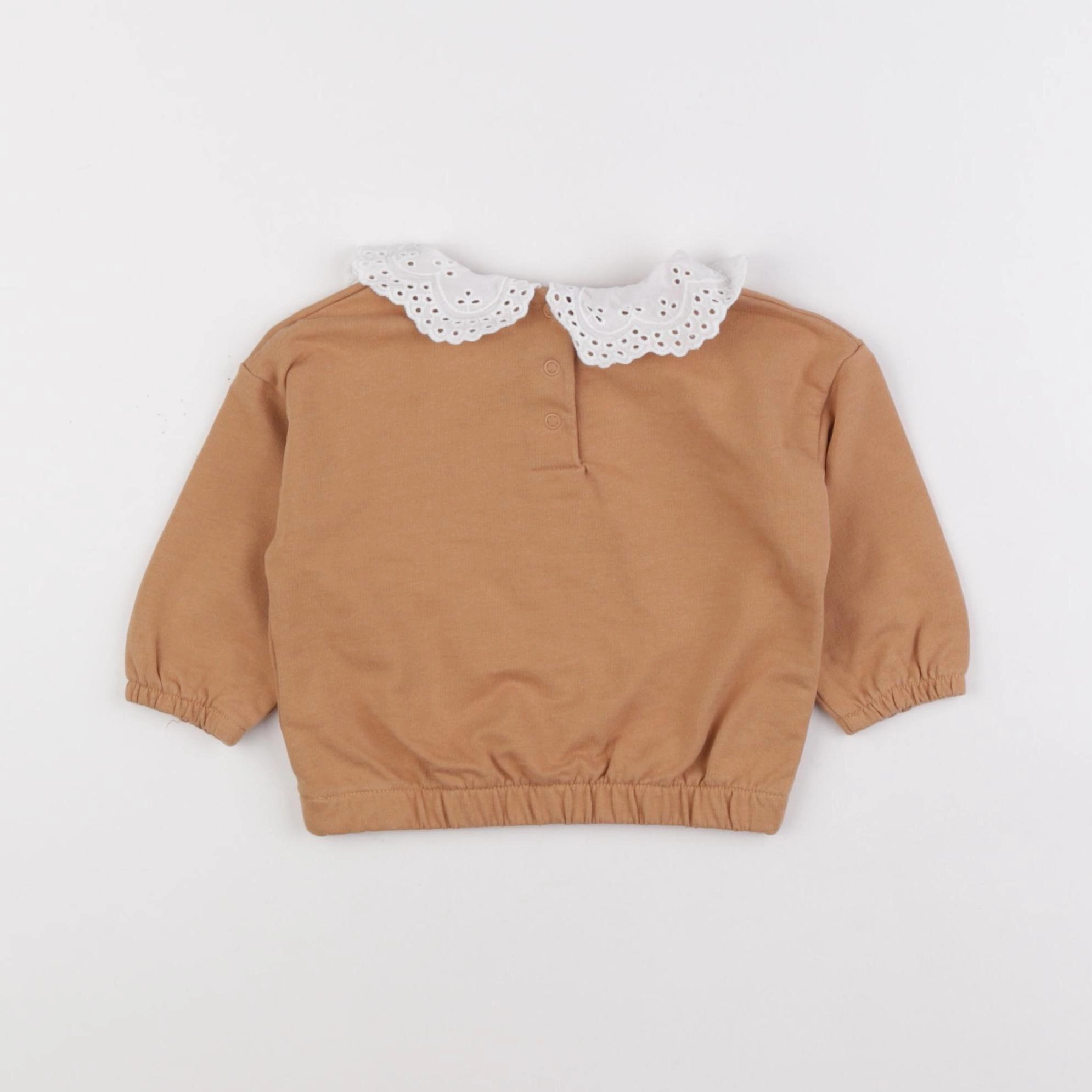 Vertbaudet - sweat marron - 9 mois