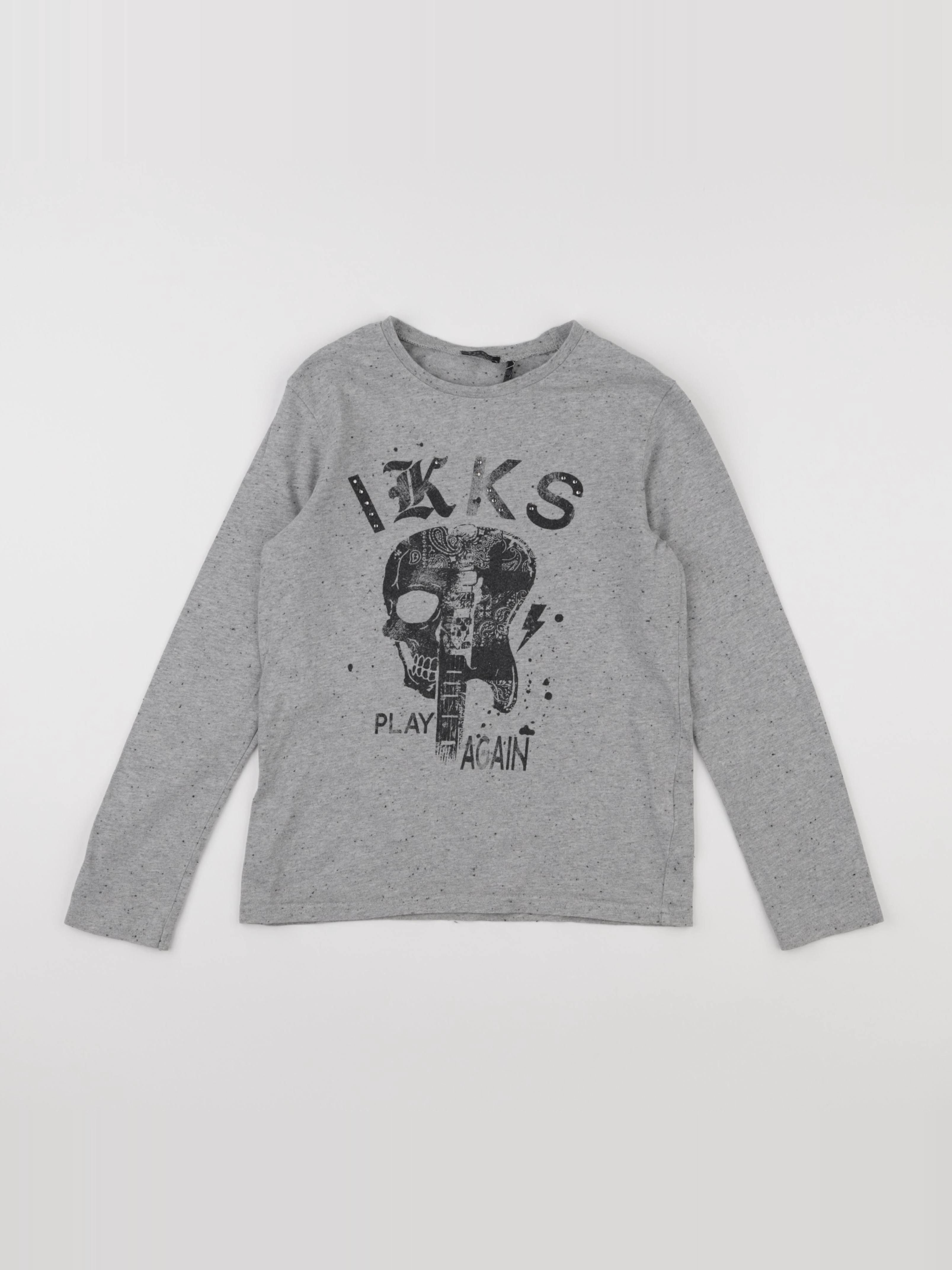 IKKS - tee-shirt gris - 10 ans