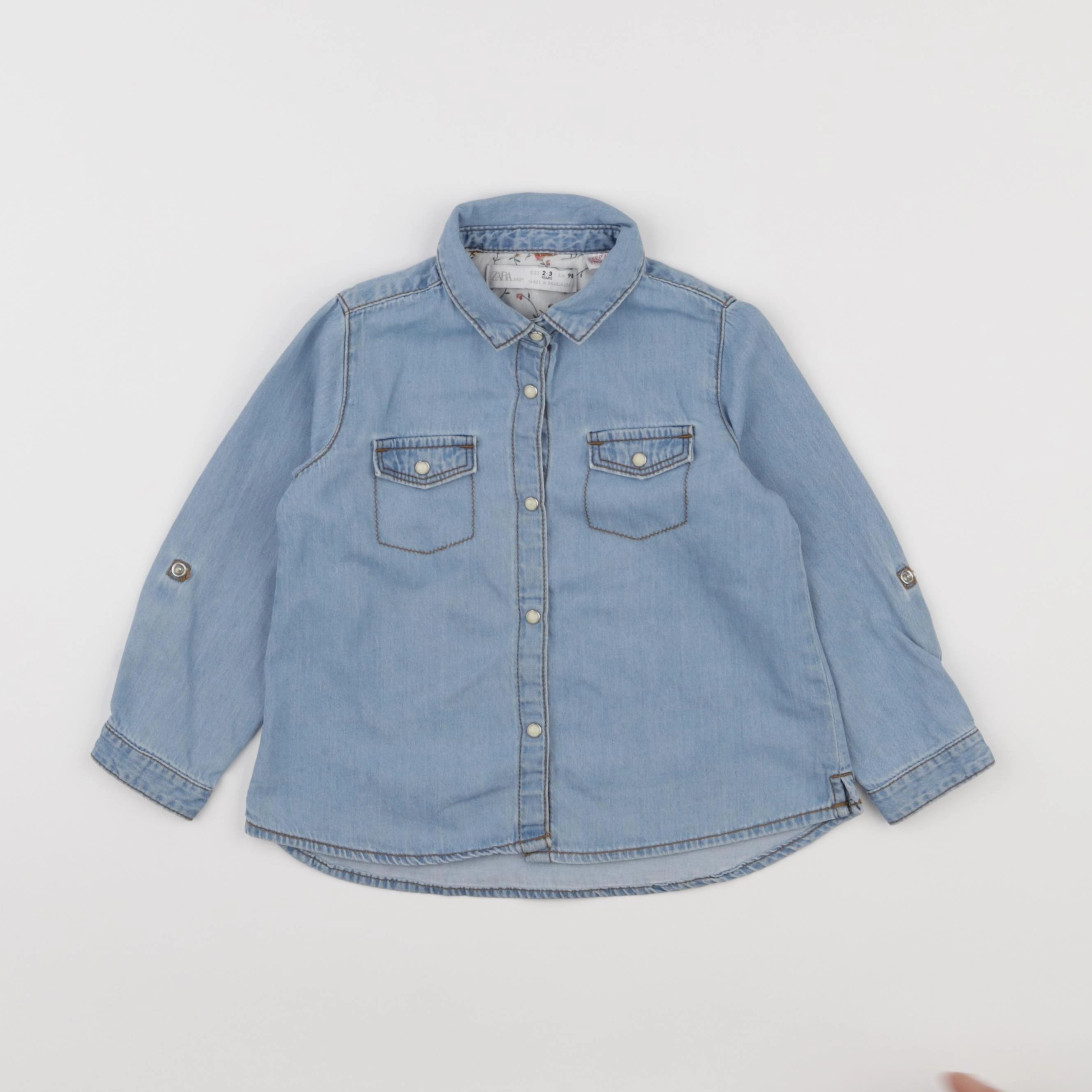 Zara - blouse bleu - 2/3 ans