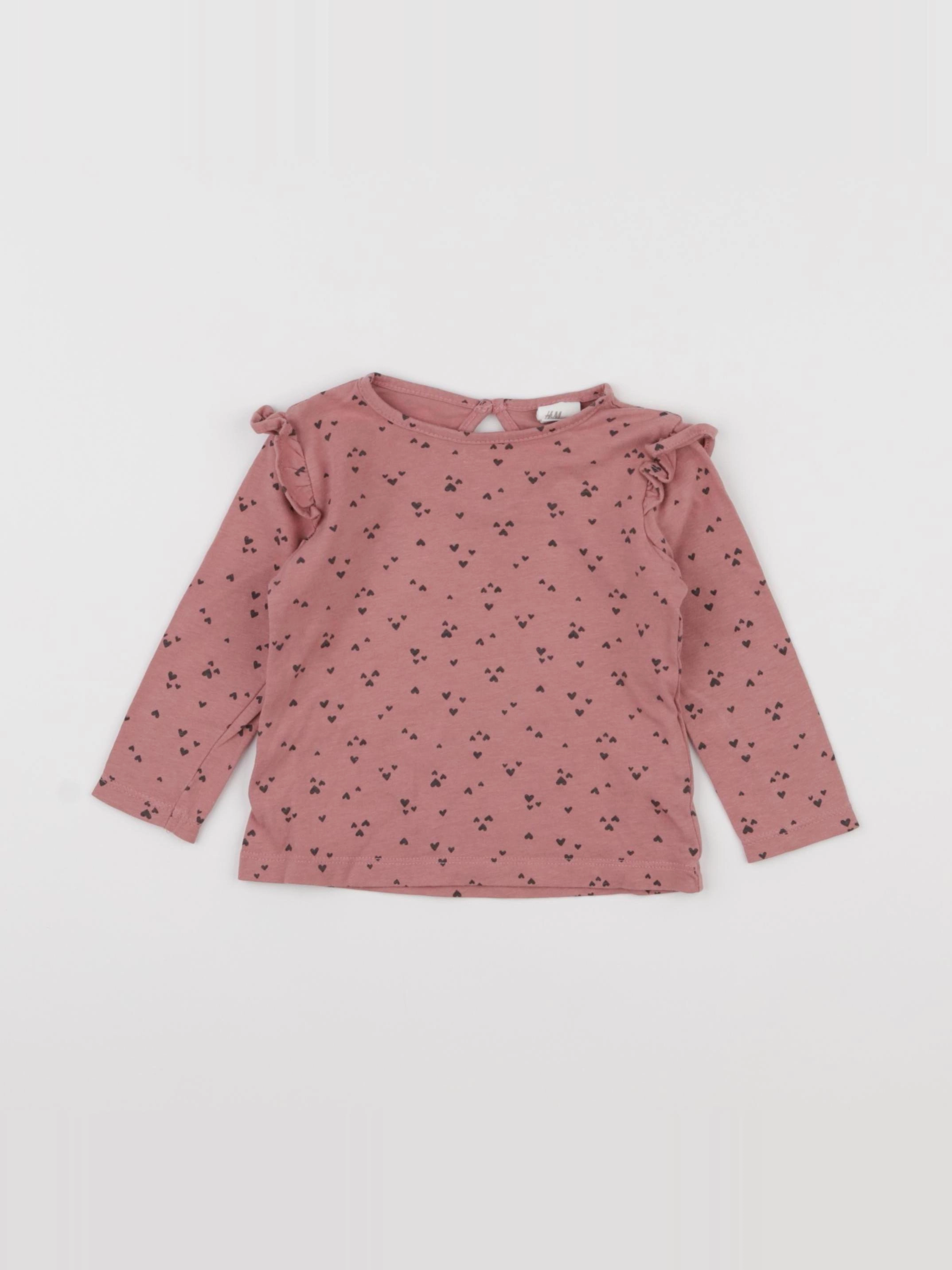 H&M - tee-shirt rose - 3/6 mois