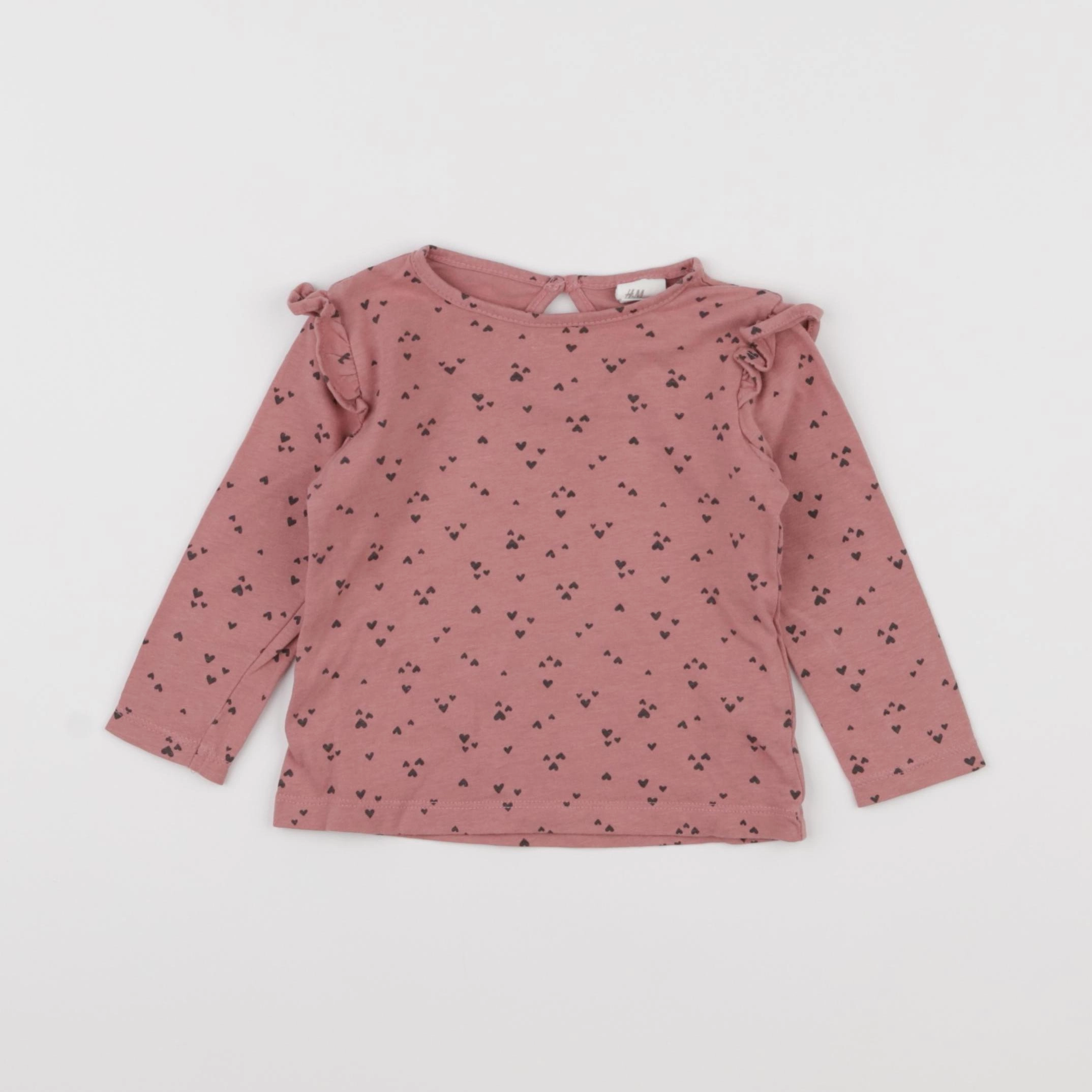 H&M - tee-shirt rose - 3/6 mois