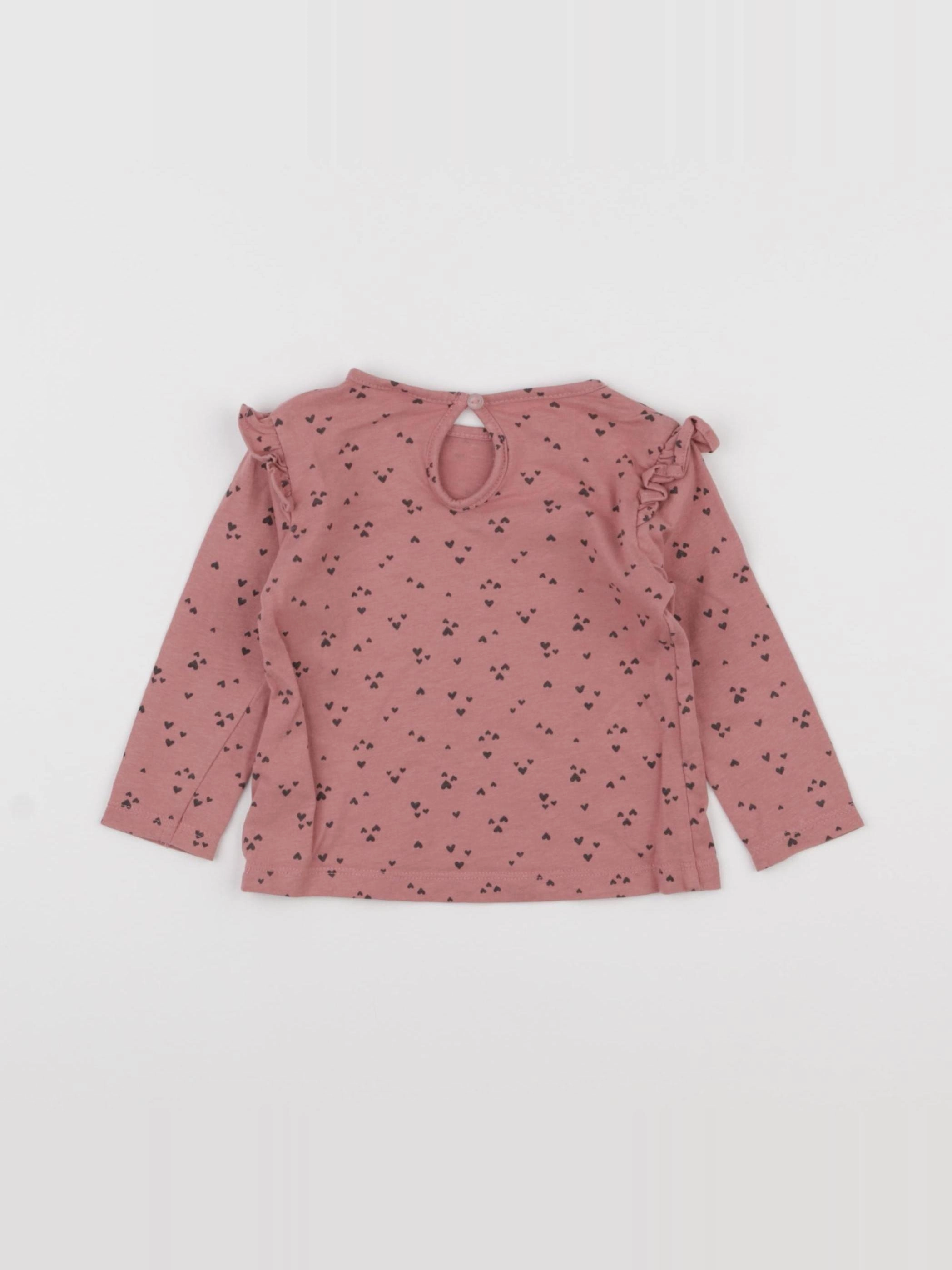 H&M - tee-shirt rose - 3/6 mois