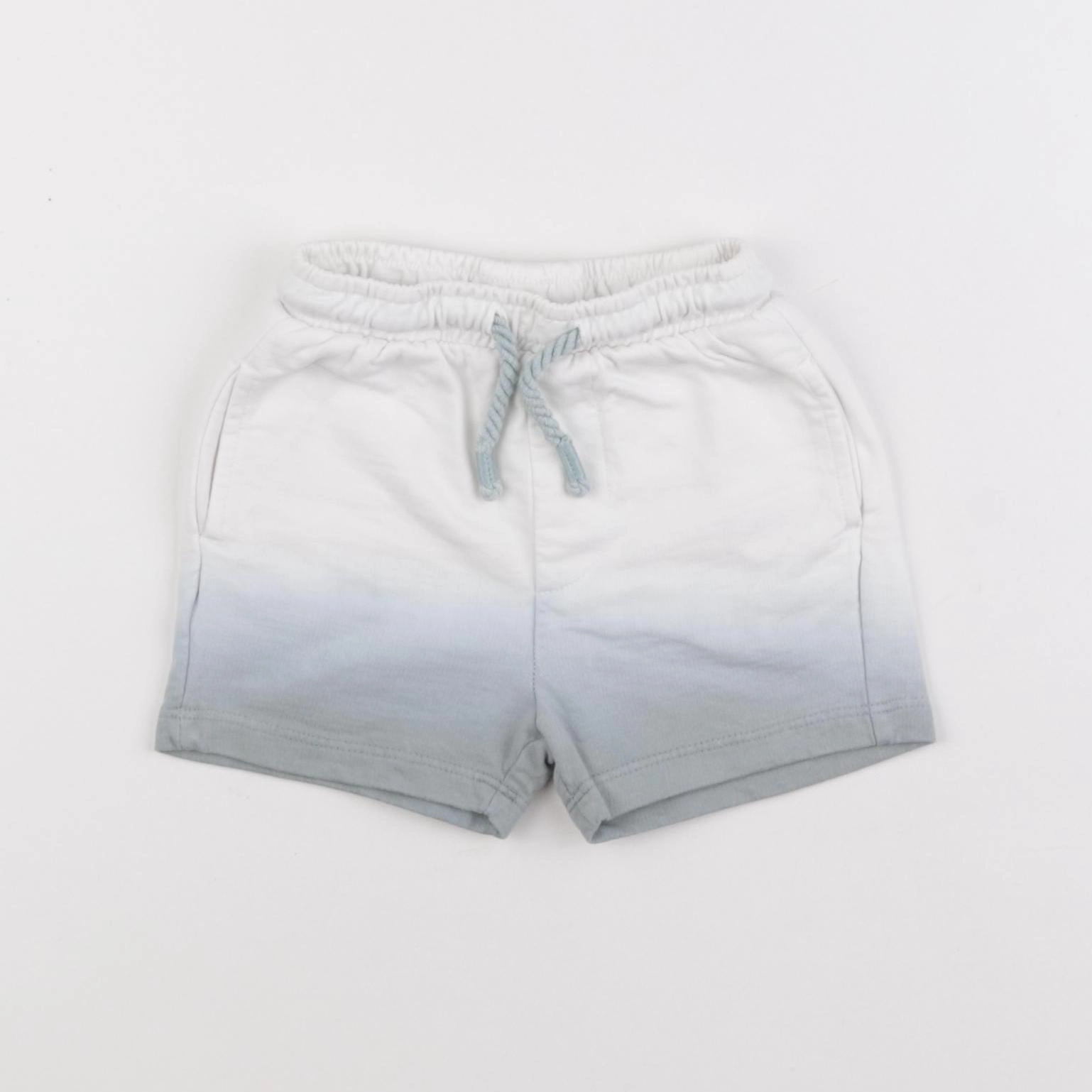 Vertbaudet - short blanc, bleu - 6 mois