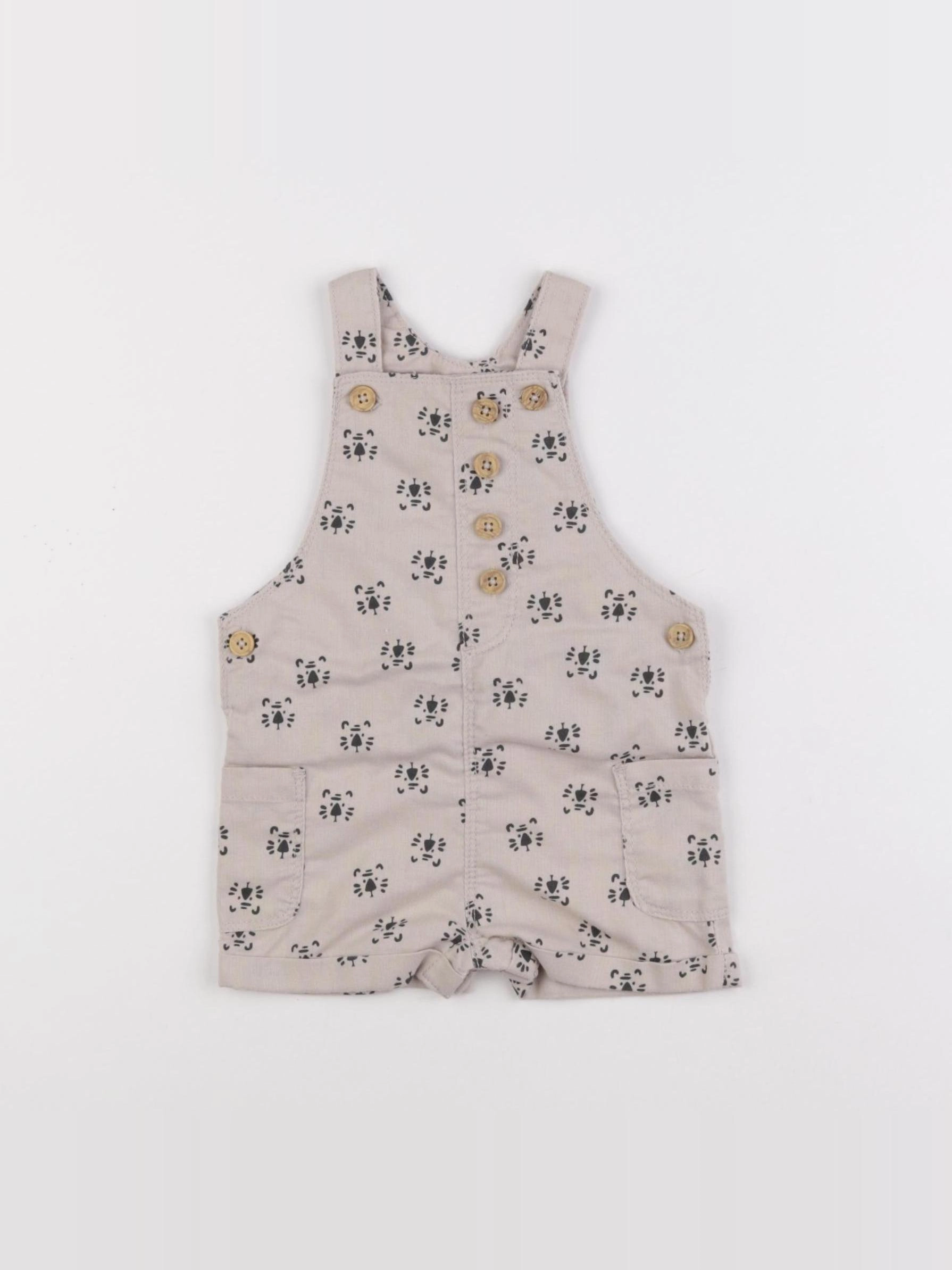 Vertbaudet - salopette beige - 6 mois