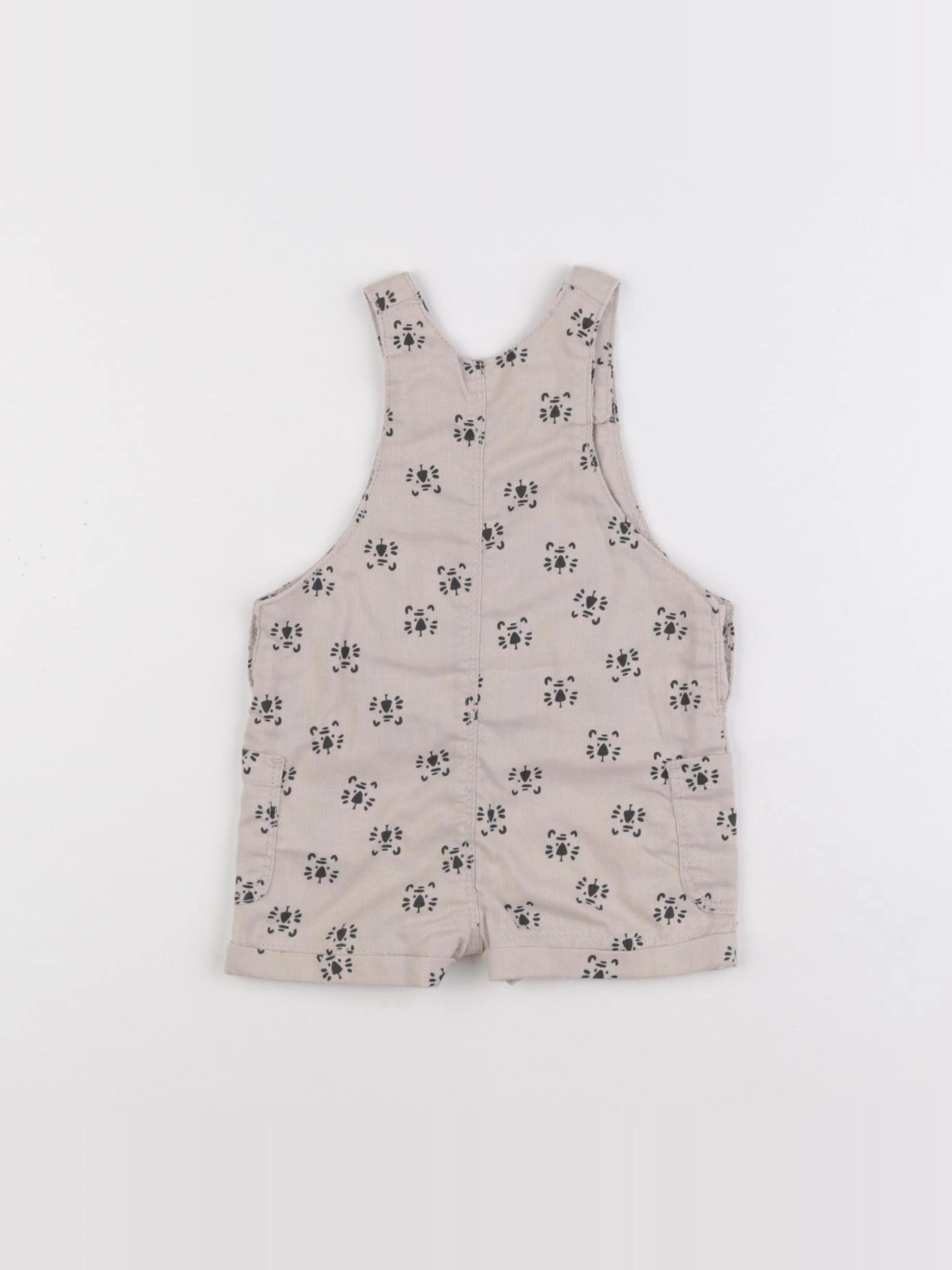 Vertbaudet - salopette beige - 6 mois