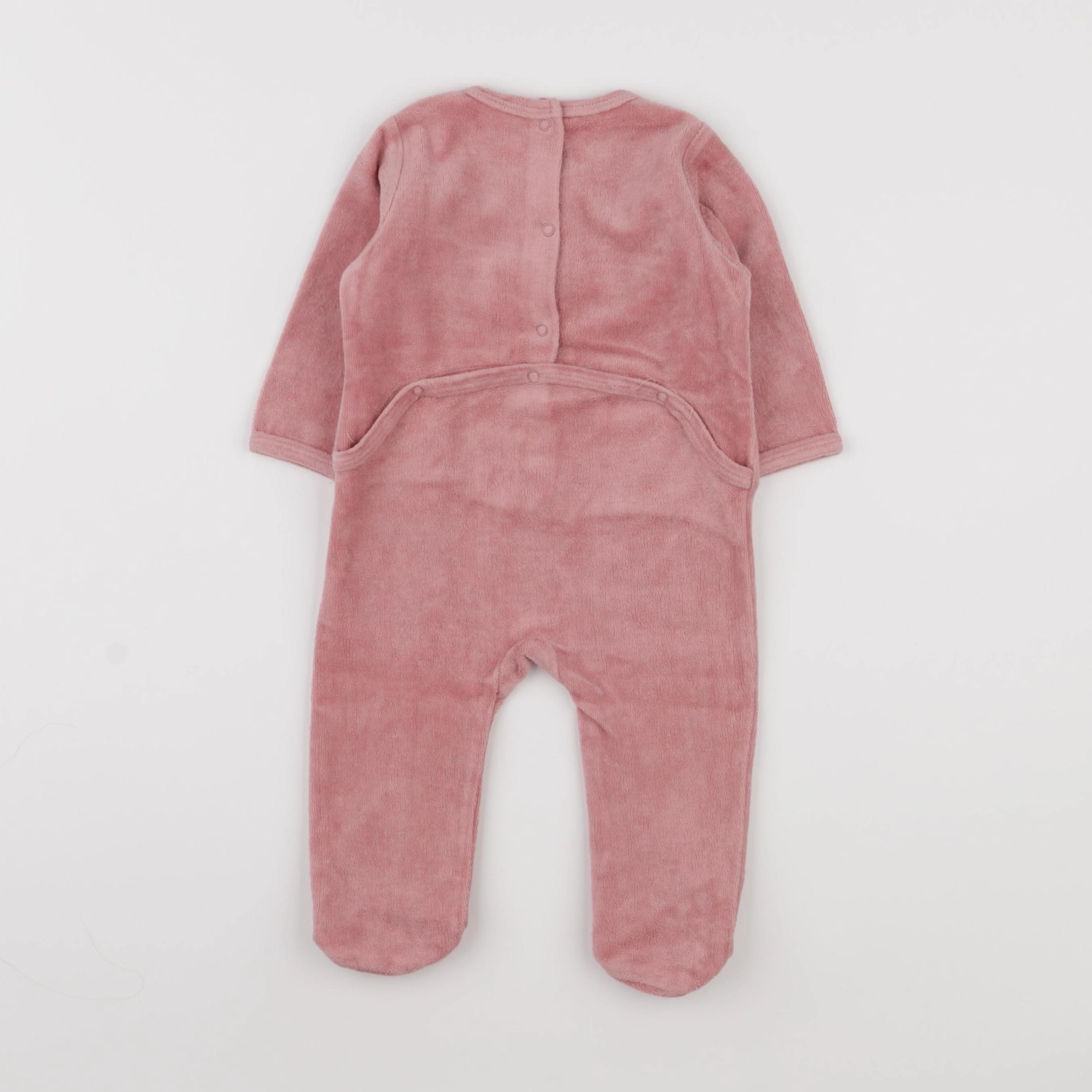 Vertbaudet - pyjama velours rose - 9 mois