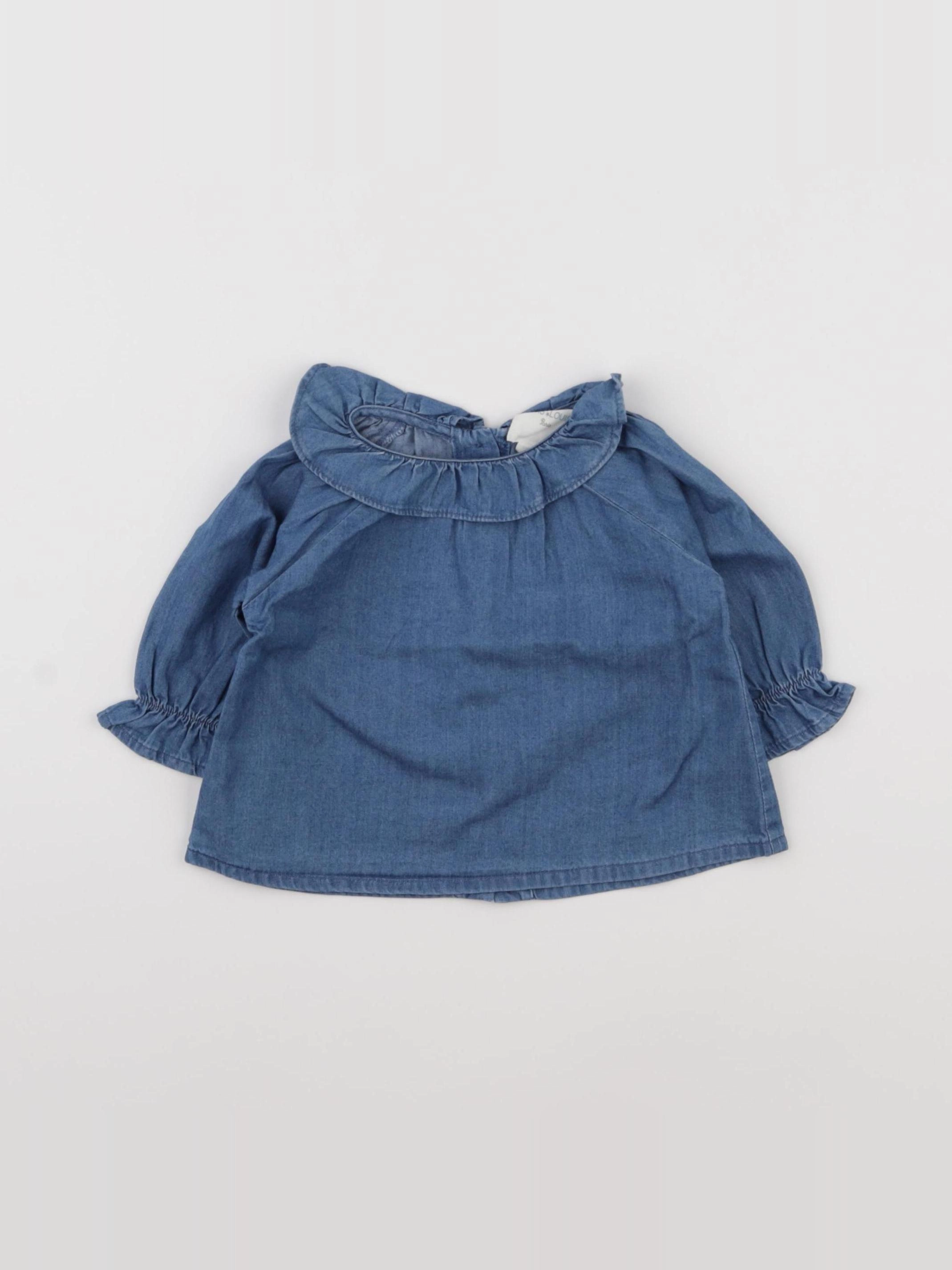 Louis Louise - blouse bleu - 6 mois