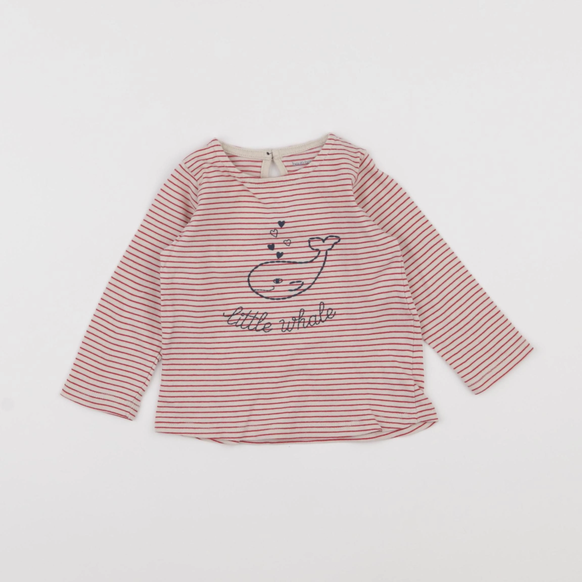 Boutchou - tee-shirt blanc, rouge - 9 mois