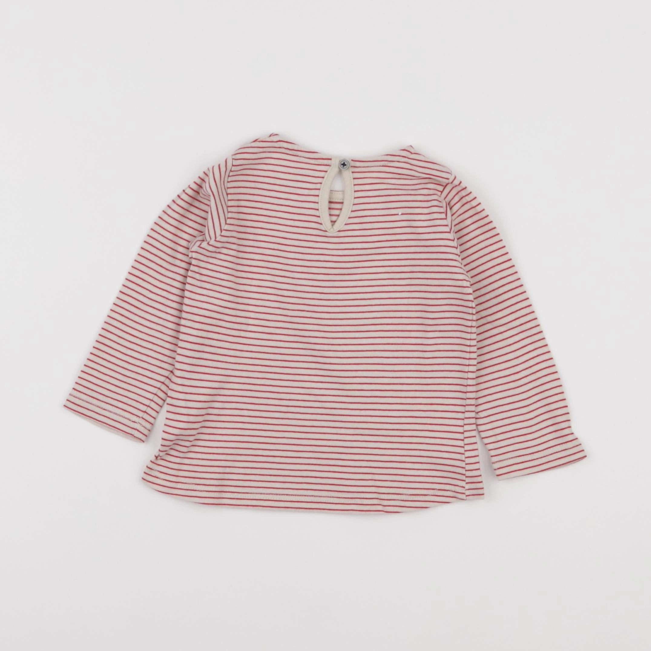 Boutchou - tee-shirt blanc, rouge - 9 mois