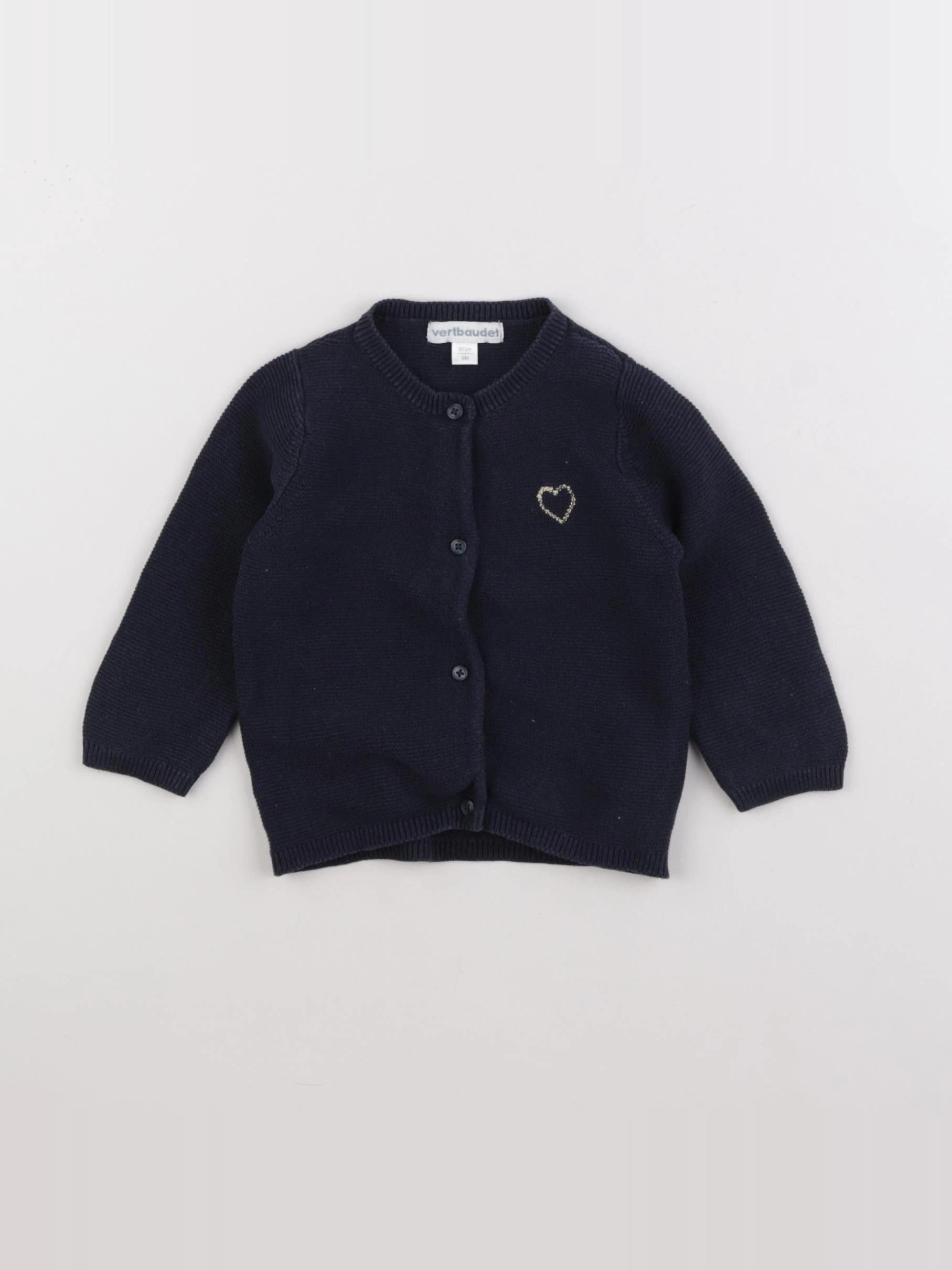 Vertbaudet - gilet bleu - 6 mois