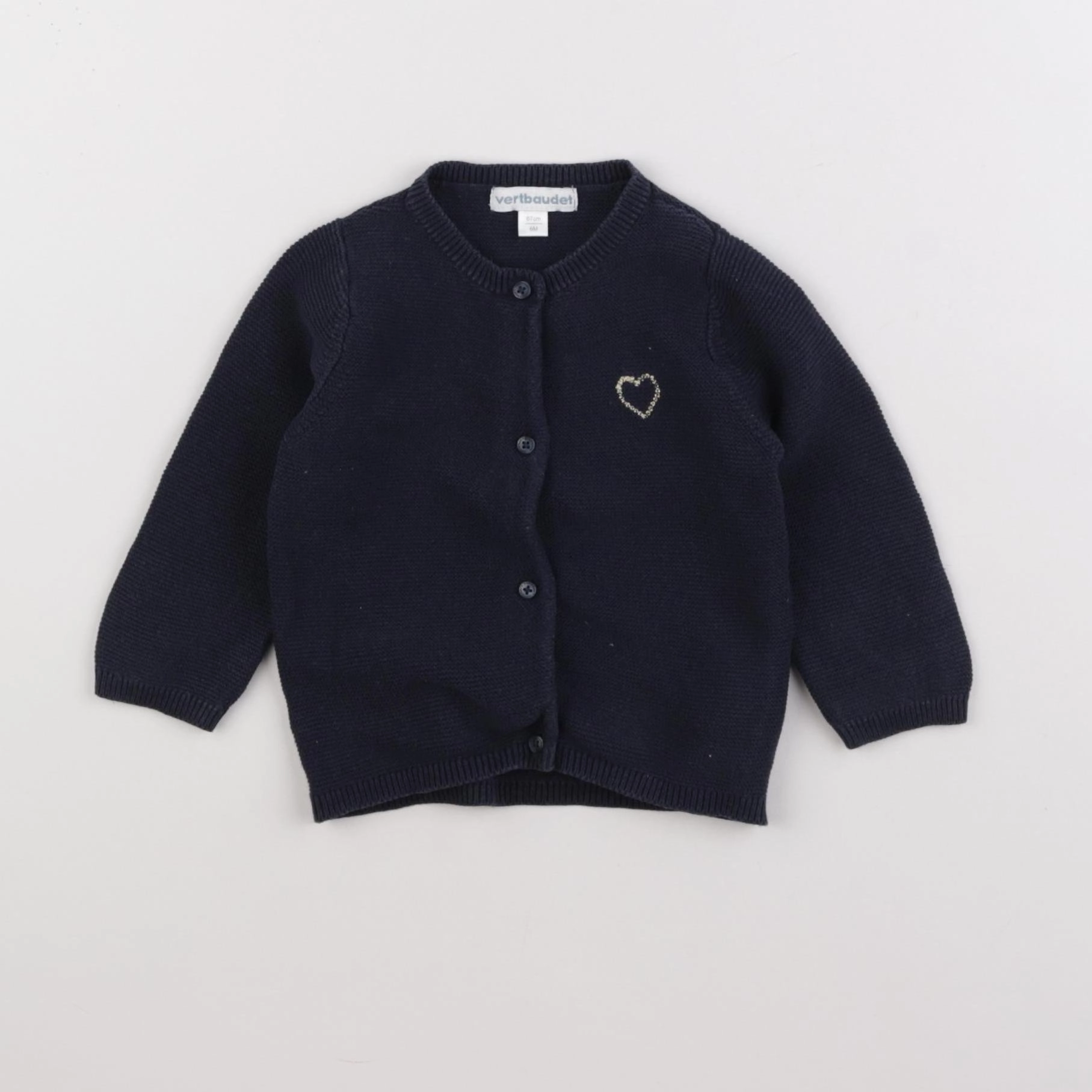 Vertbaudet - gilet bleu - 6 mois