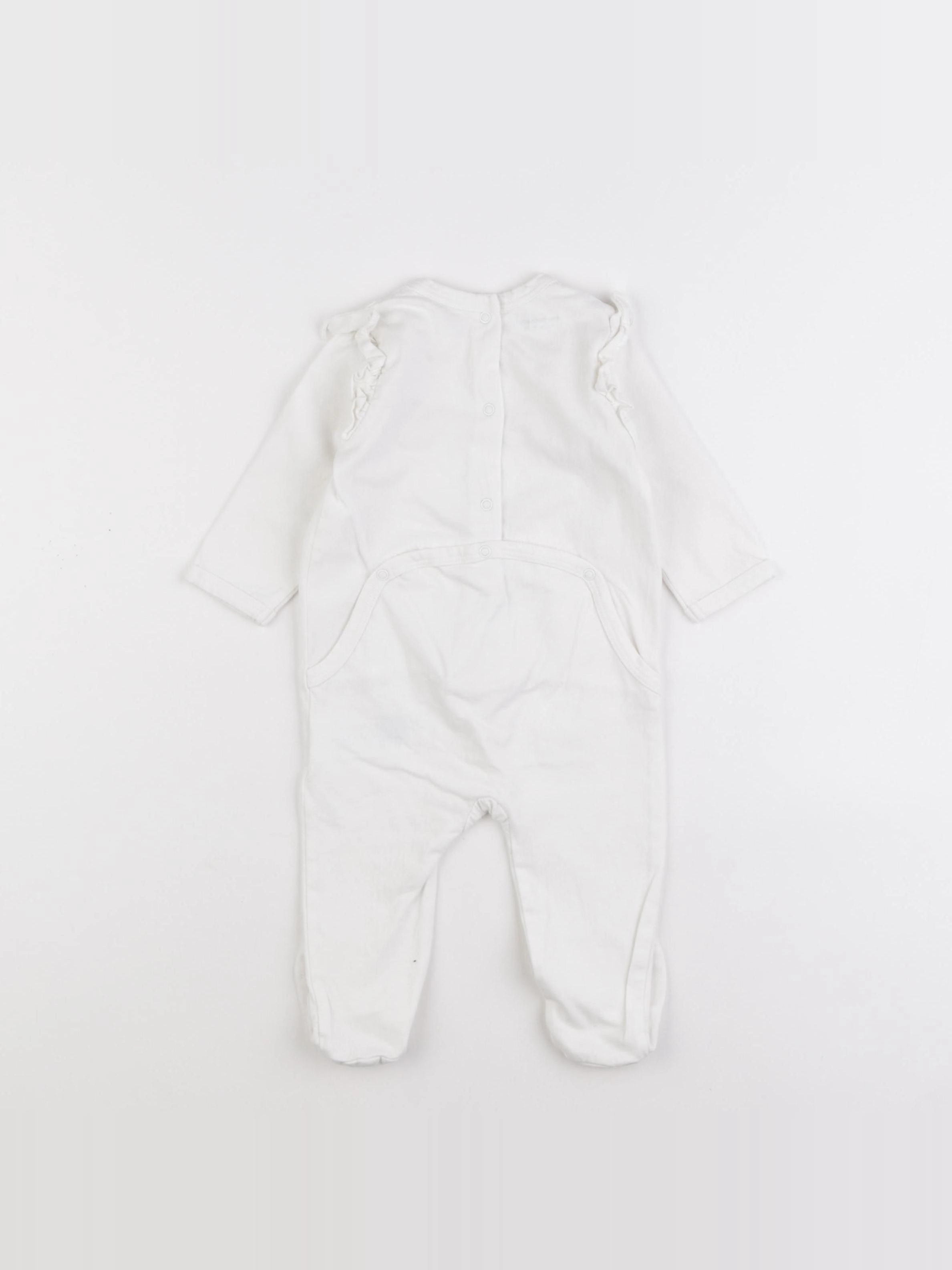 Vertbaudet - pyjama coton blanc - 6 mois